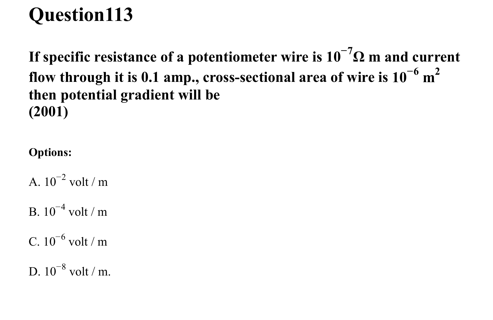 Current Electricity question 113