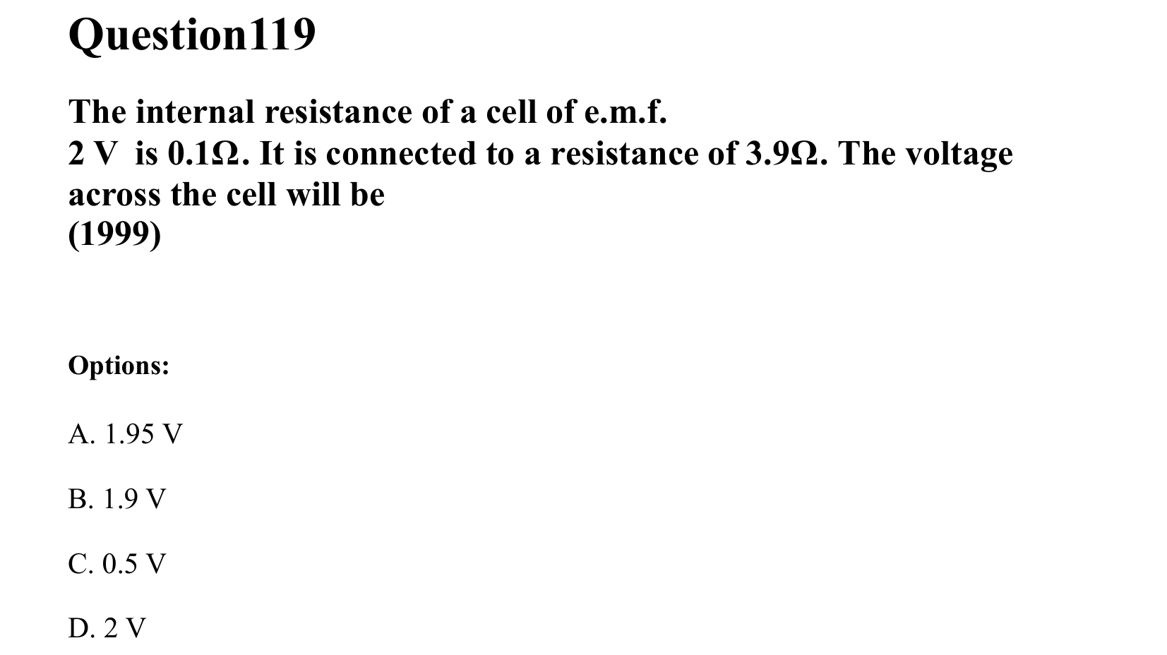 Current Electricity question 119