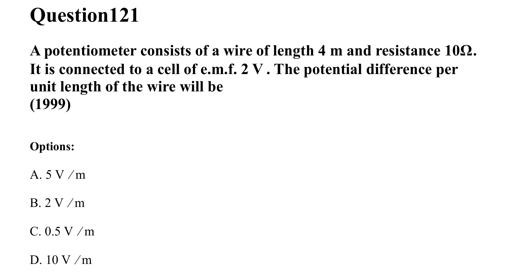 Current Electricity question 121