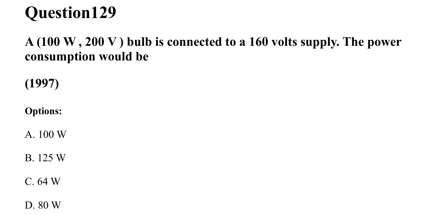 Current Electricity question 129