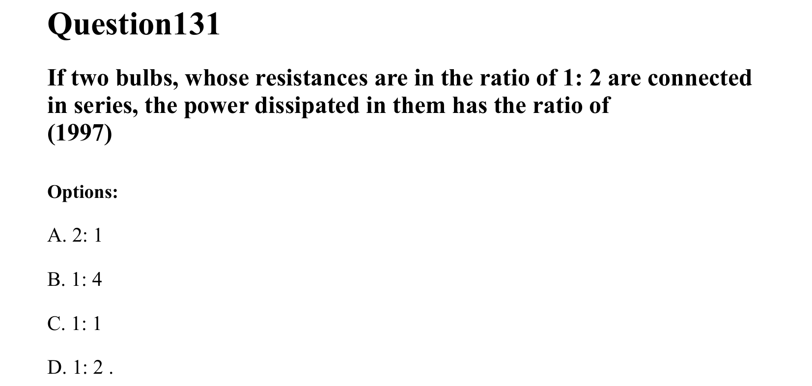 Current Electricity question 131