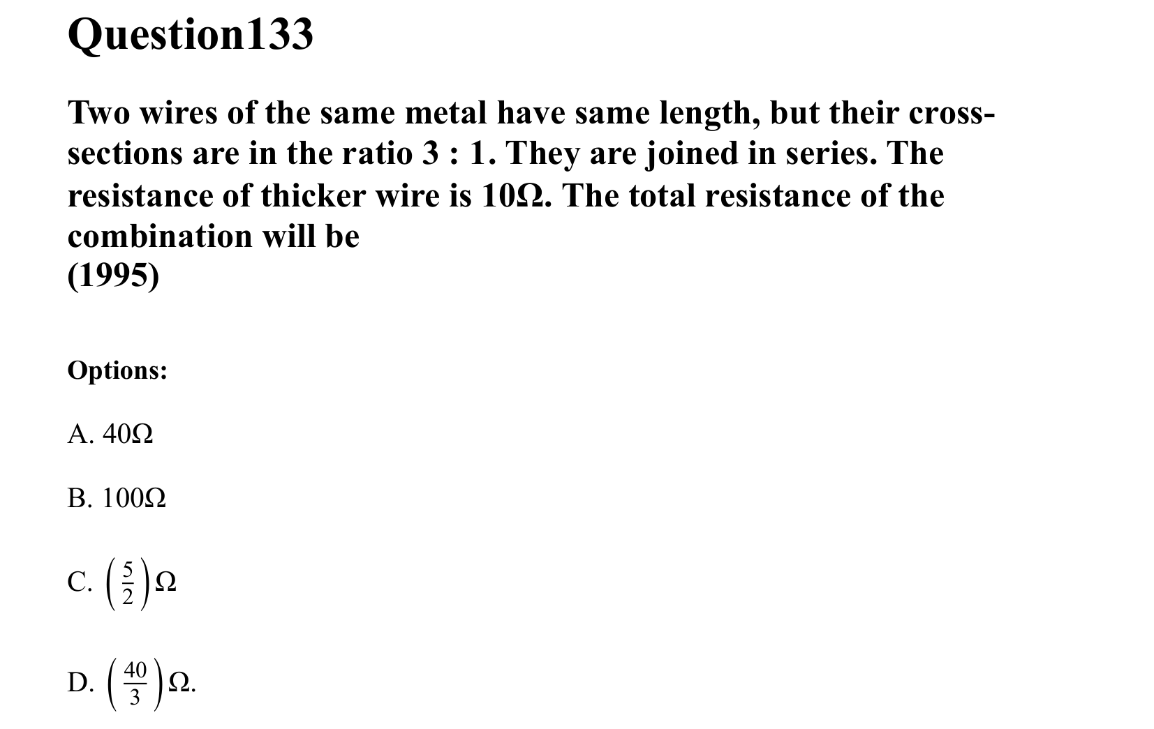 Current Electricity question 133