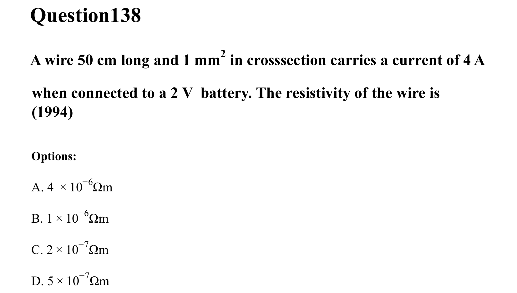 Current Electricity question 138