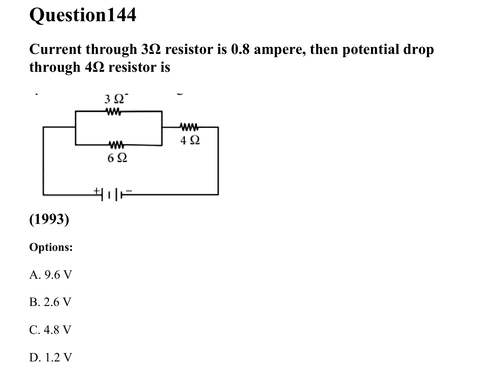Current Electricity question 144