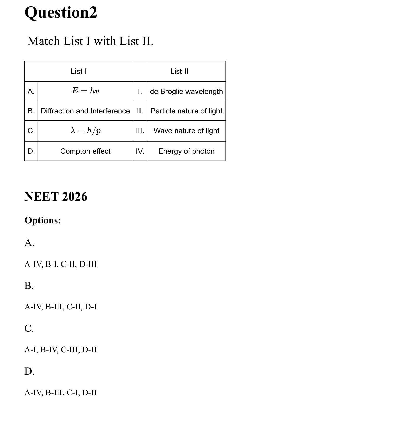 Dual Nature of Matter and Radiation question 2