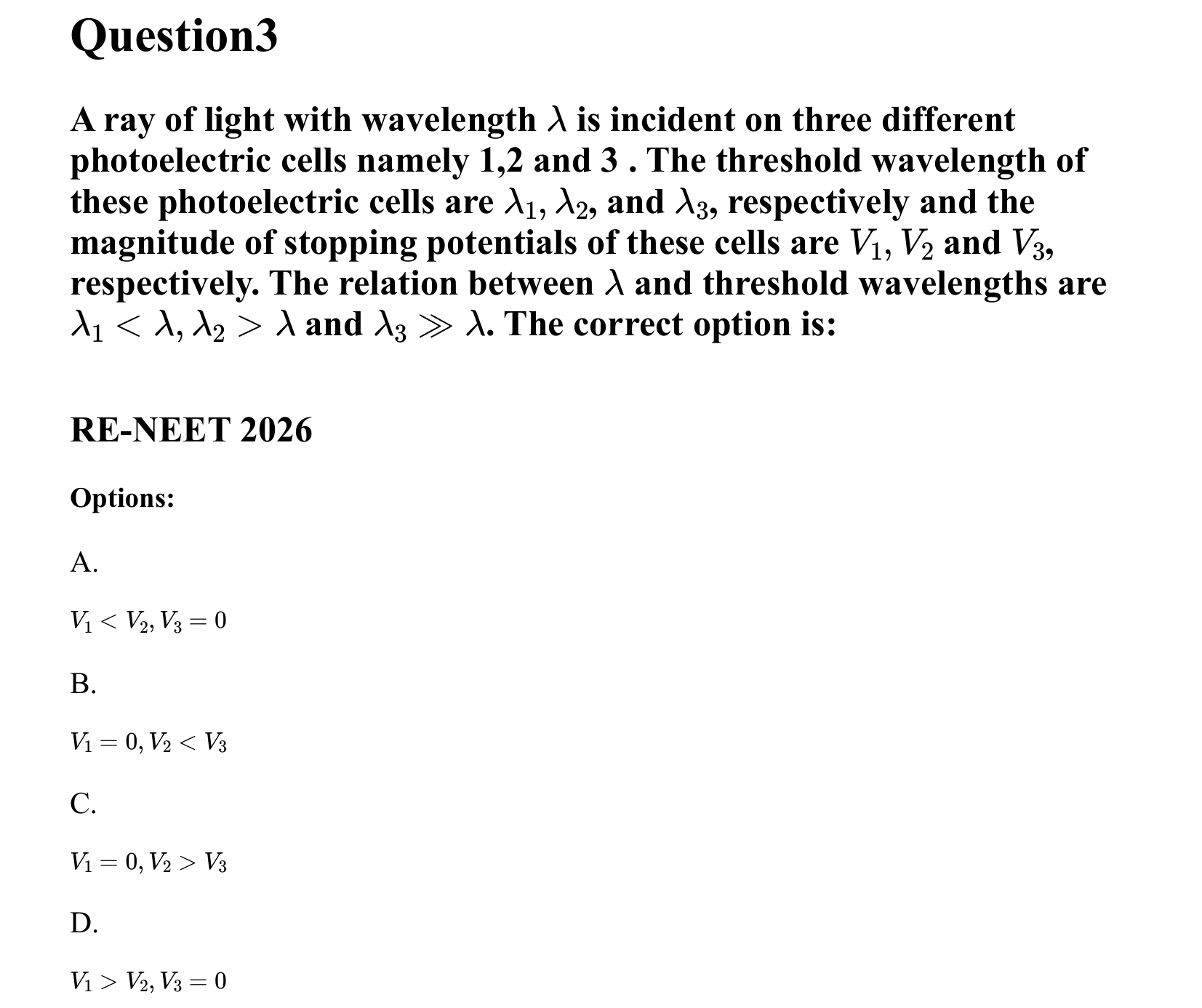 Dual Nature of Matter and Radiation question 3