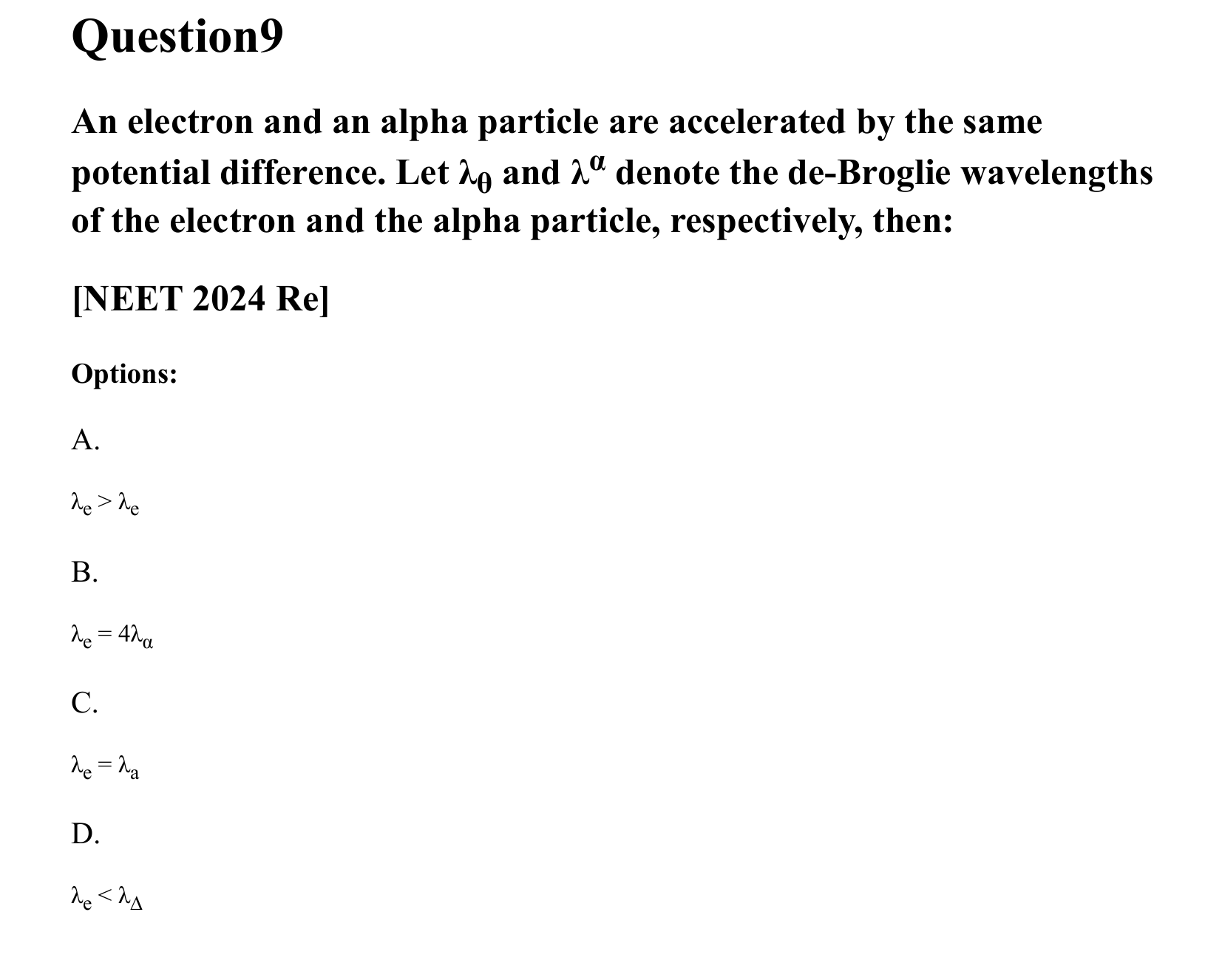 Dual Nature of Matter and Radiation question 9