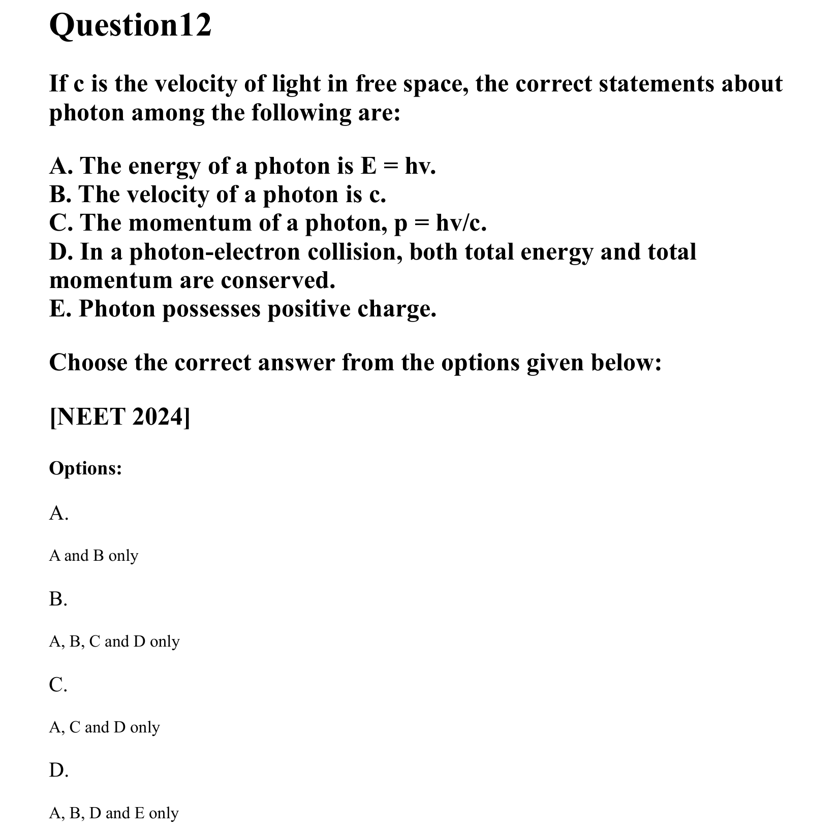 Dual Nature of Matter and Radiation question 12