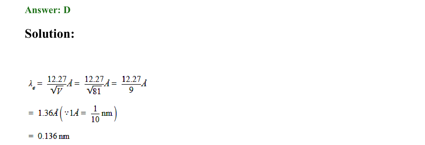 Dual Nature of Matter and Radiation solution 14