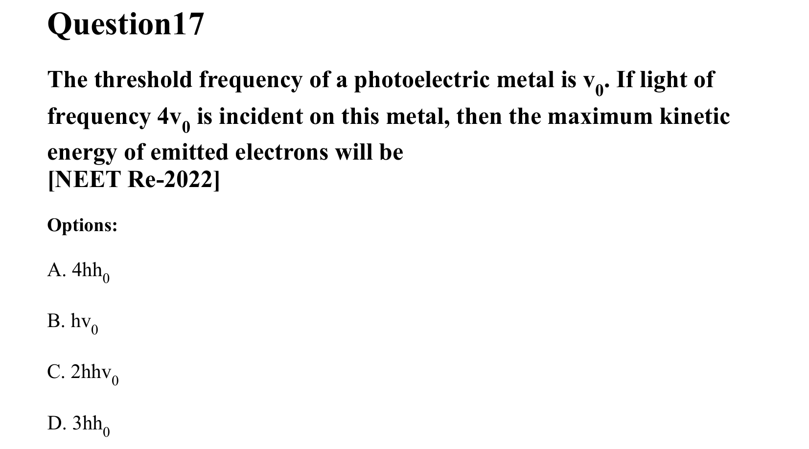 Dual Nature of Matter and Radiation question 17