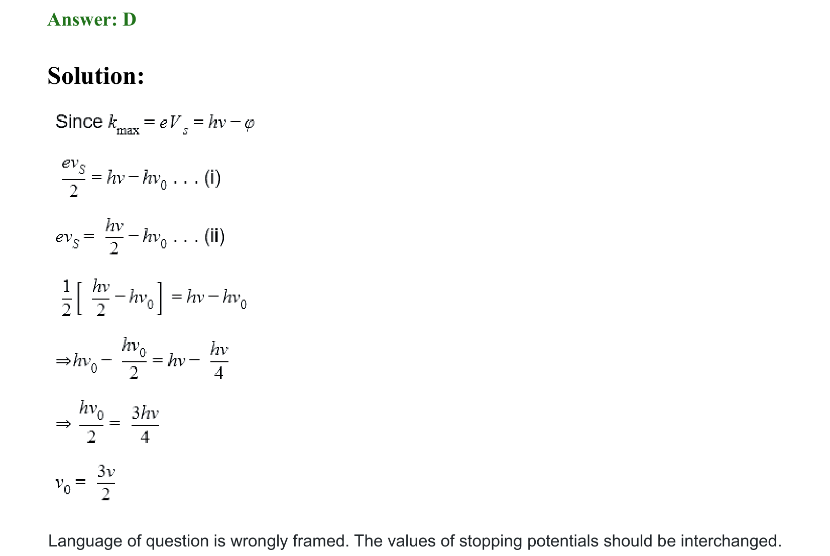 Dual Nature of Matter and Radiation solution 19