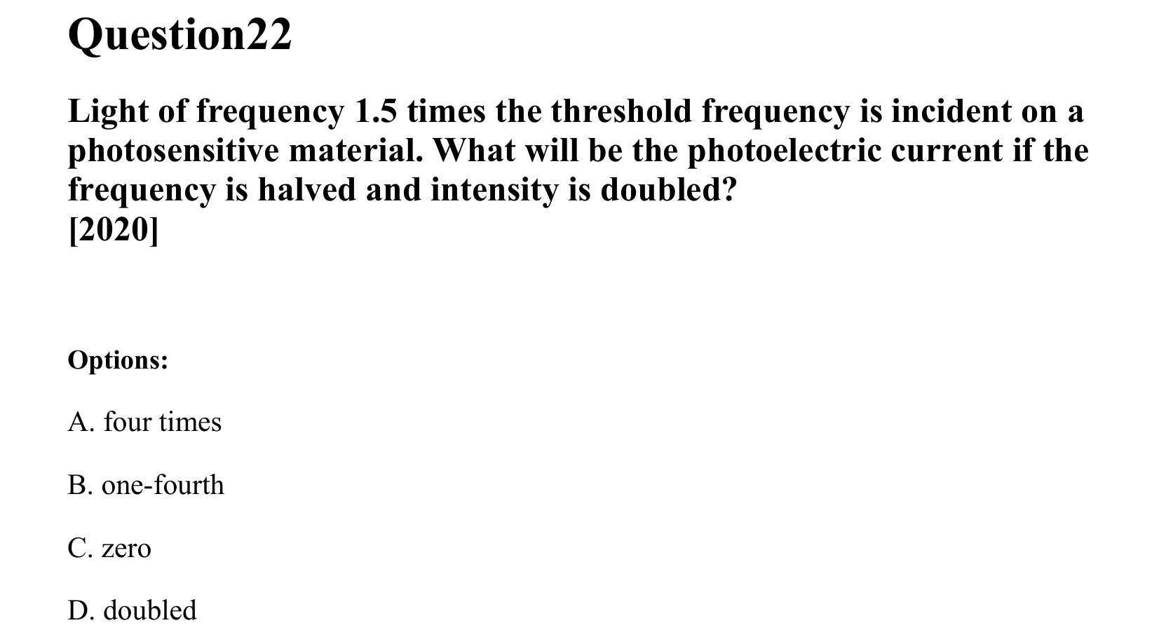 Dual Nature of Matter and Radiation question 22