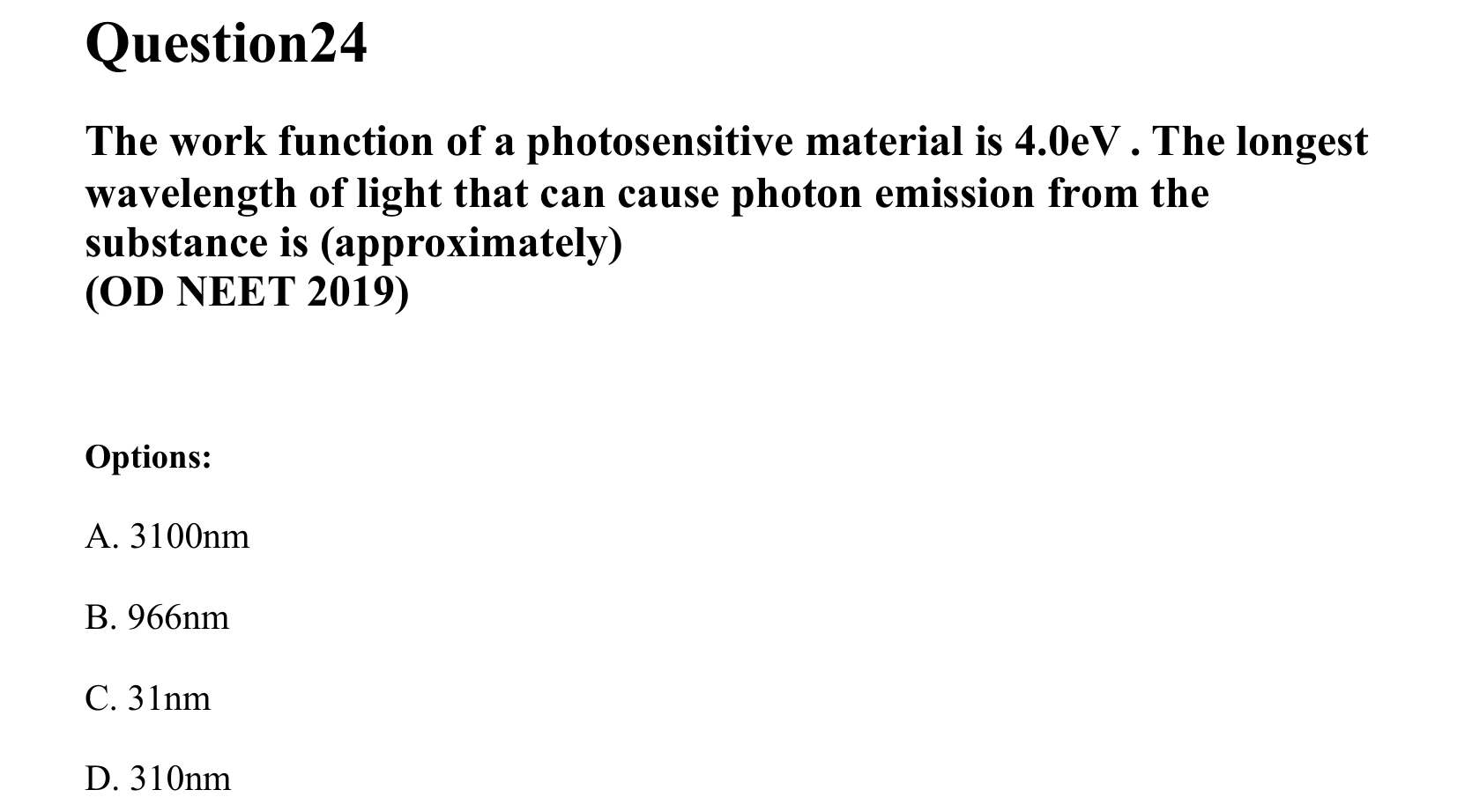 Dual Nature of Matter and Radiation question 24