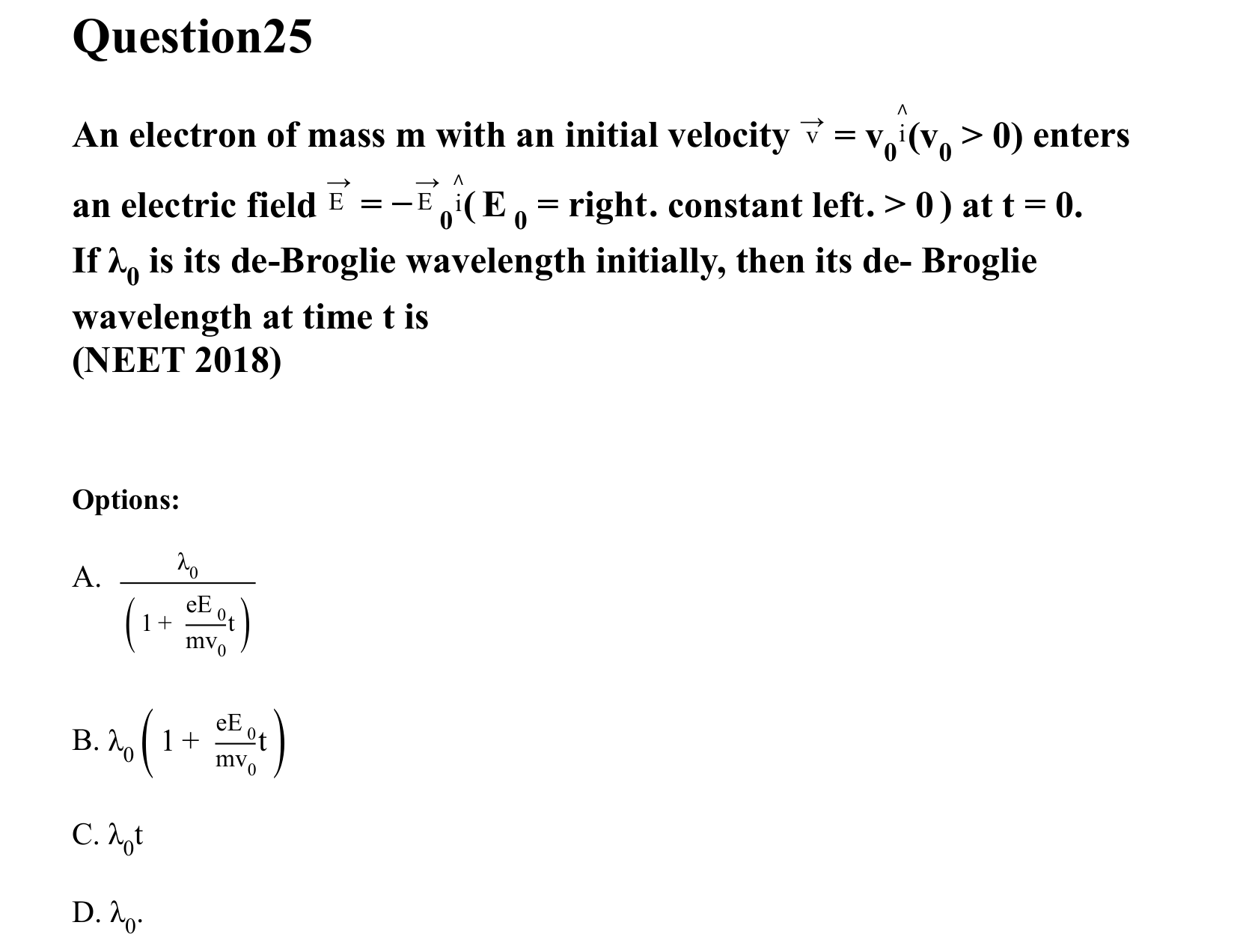 Dual Nature of Matter and Radiation question 25
