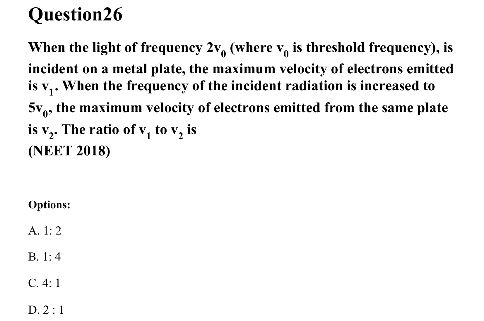 Dual Nature of Matter and Radiation question 26