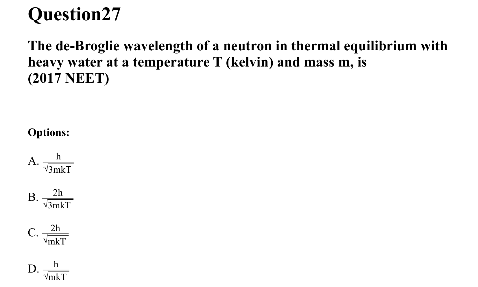 Dual Nature of Matter and Radiation question 27