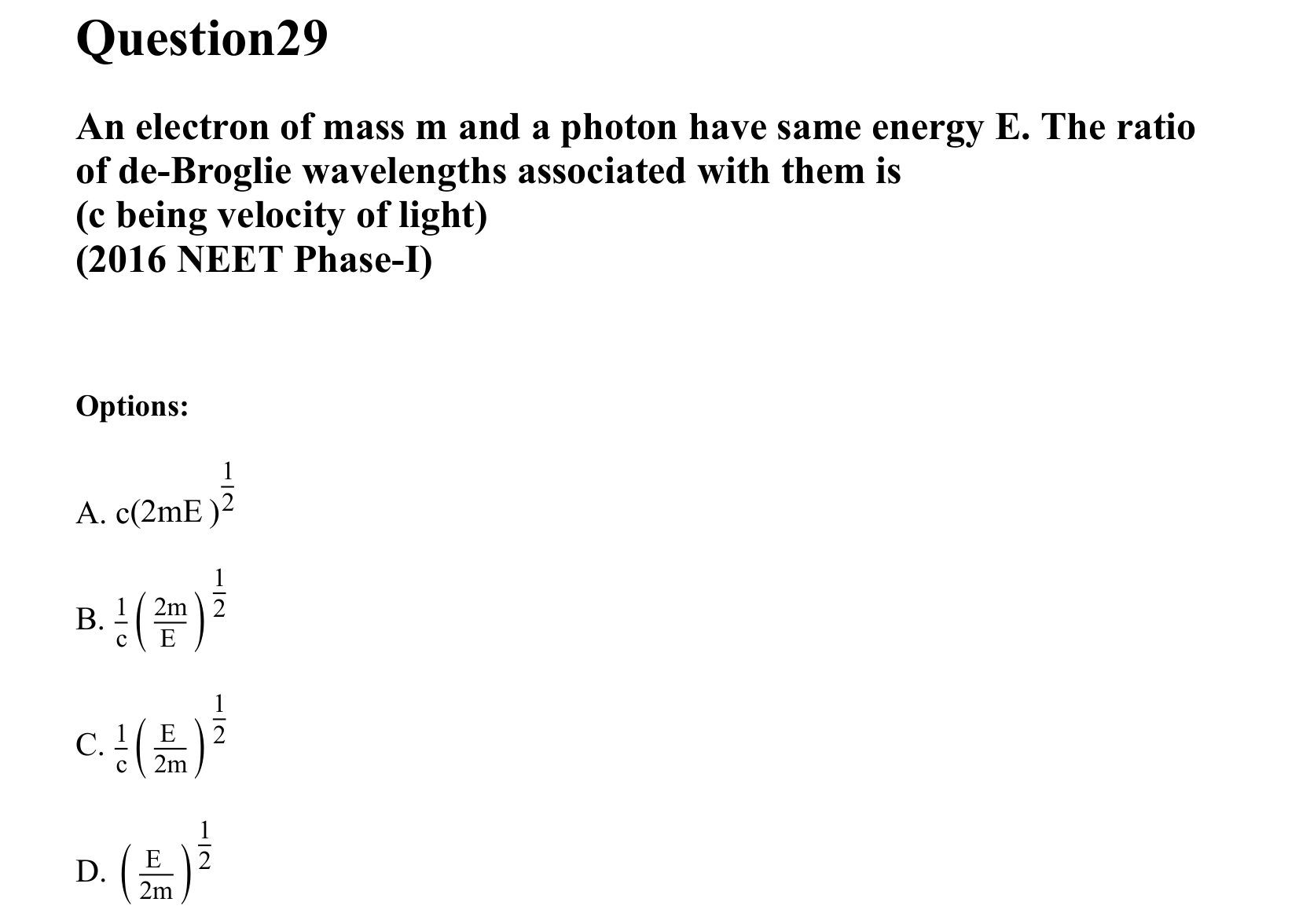 Dual Nature of Matter and Radiation question 29