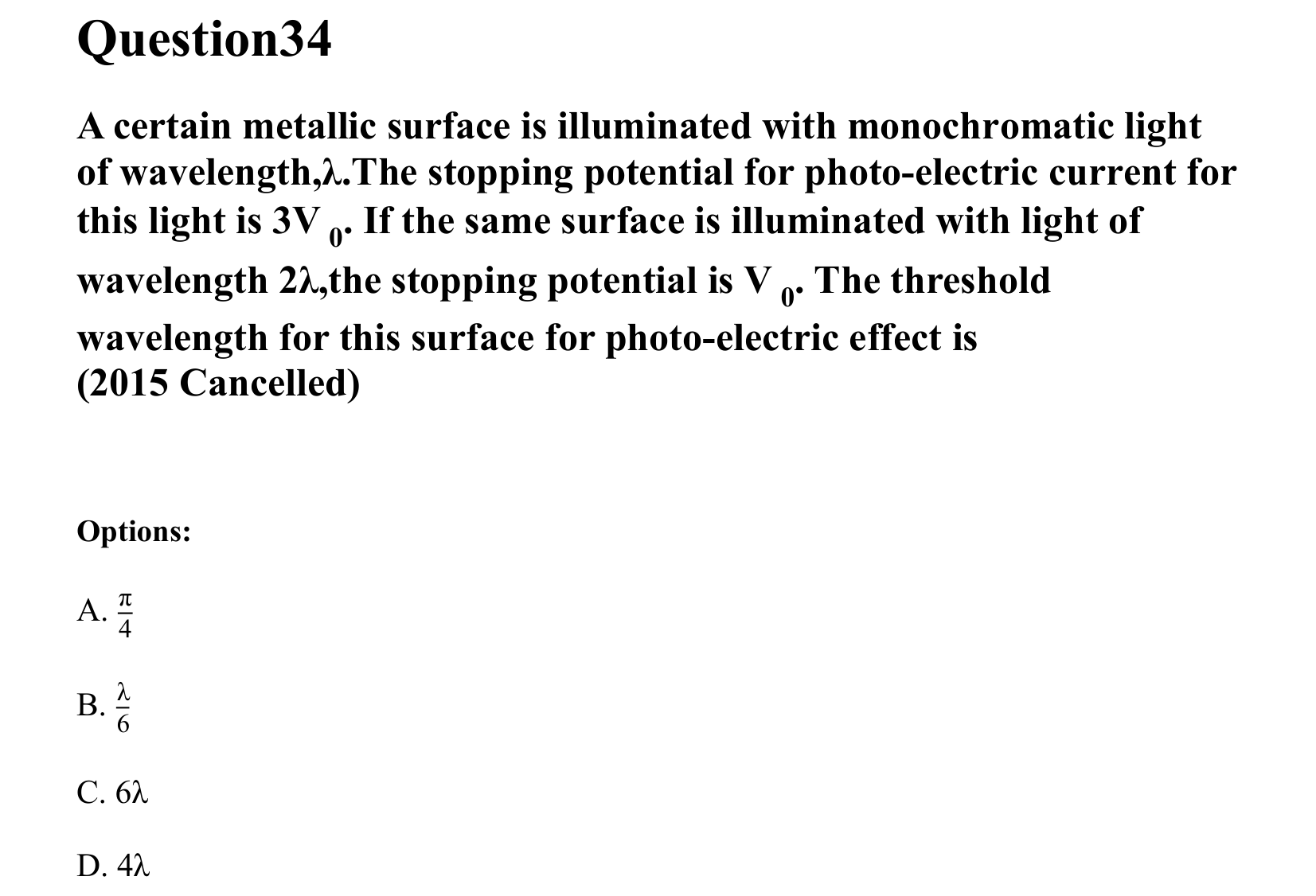 Dual Nature of Matter and Radiation question 34