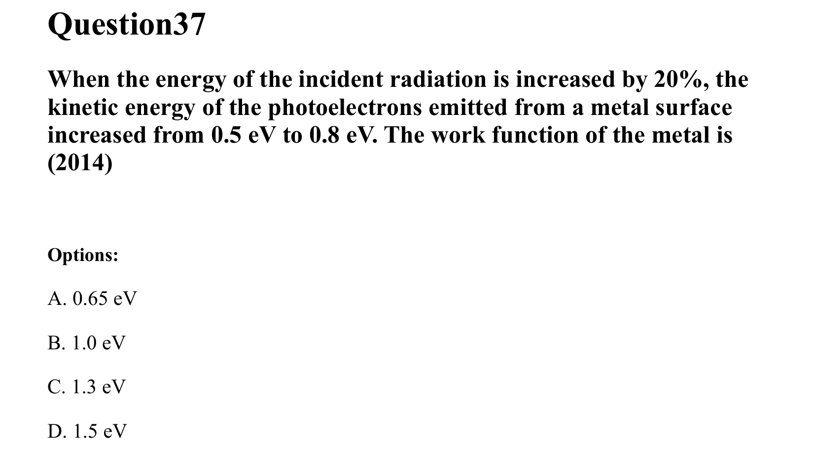 Dual Nature of Matter and Radiation question 37