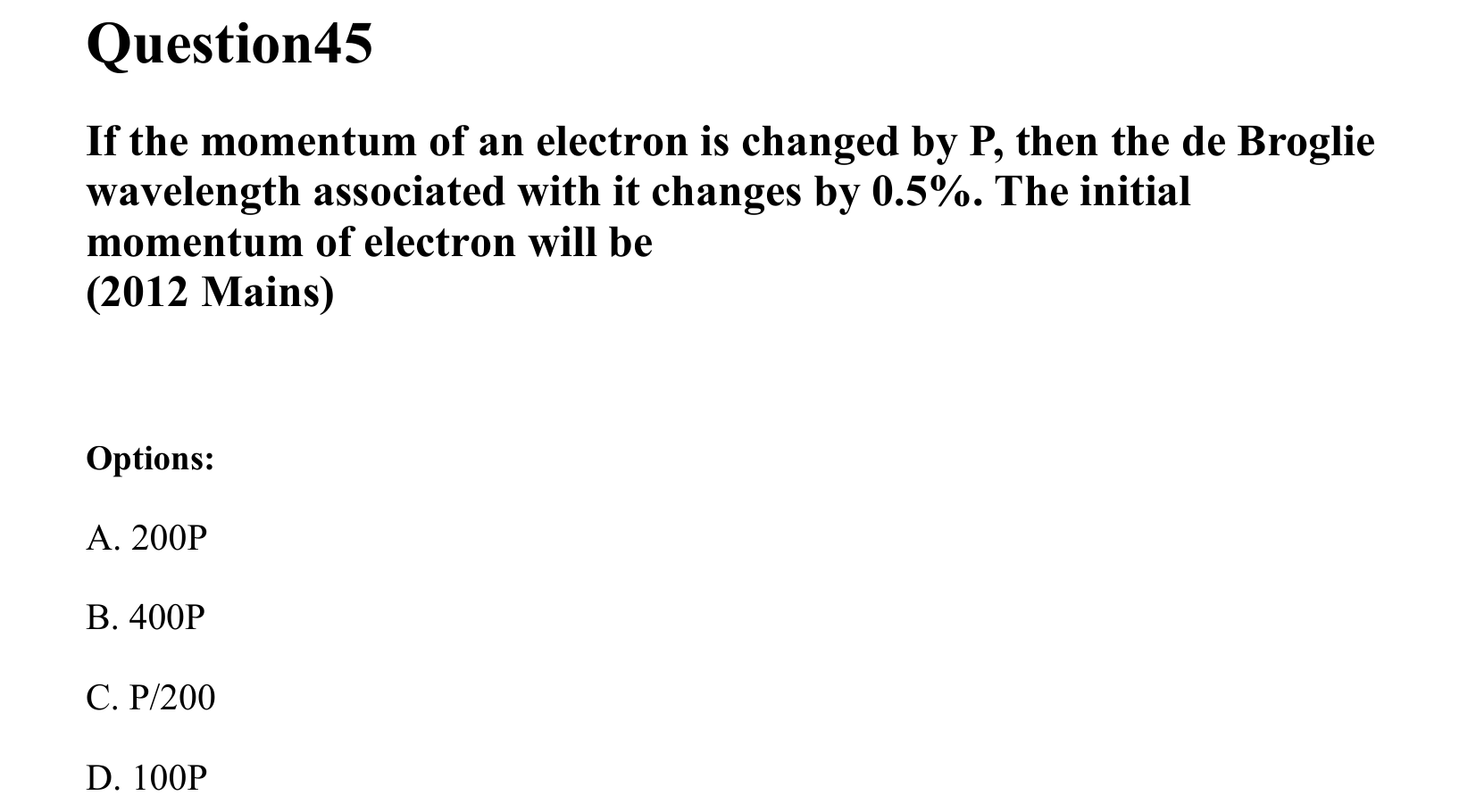 Dual Nature of Matter and Radiation question 45
