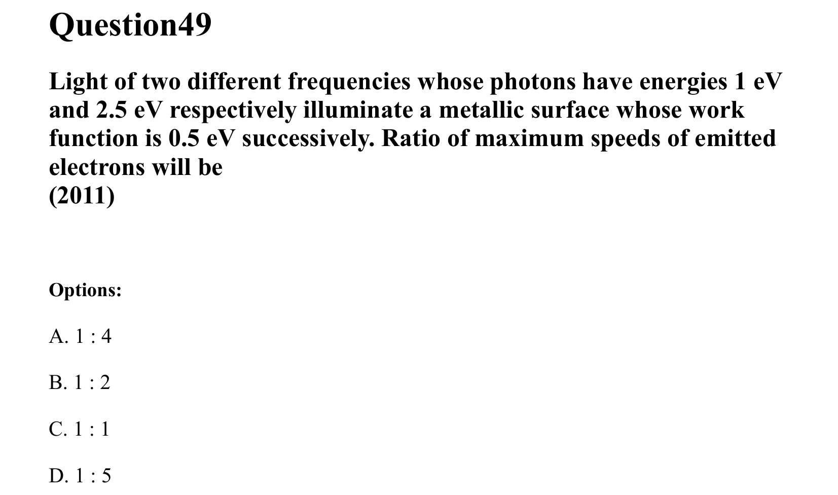 Dual Nature of Matter and Radiation question 49