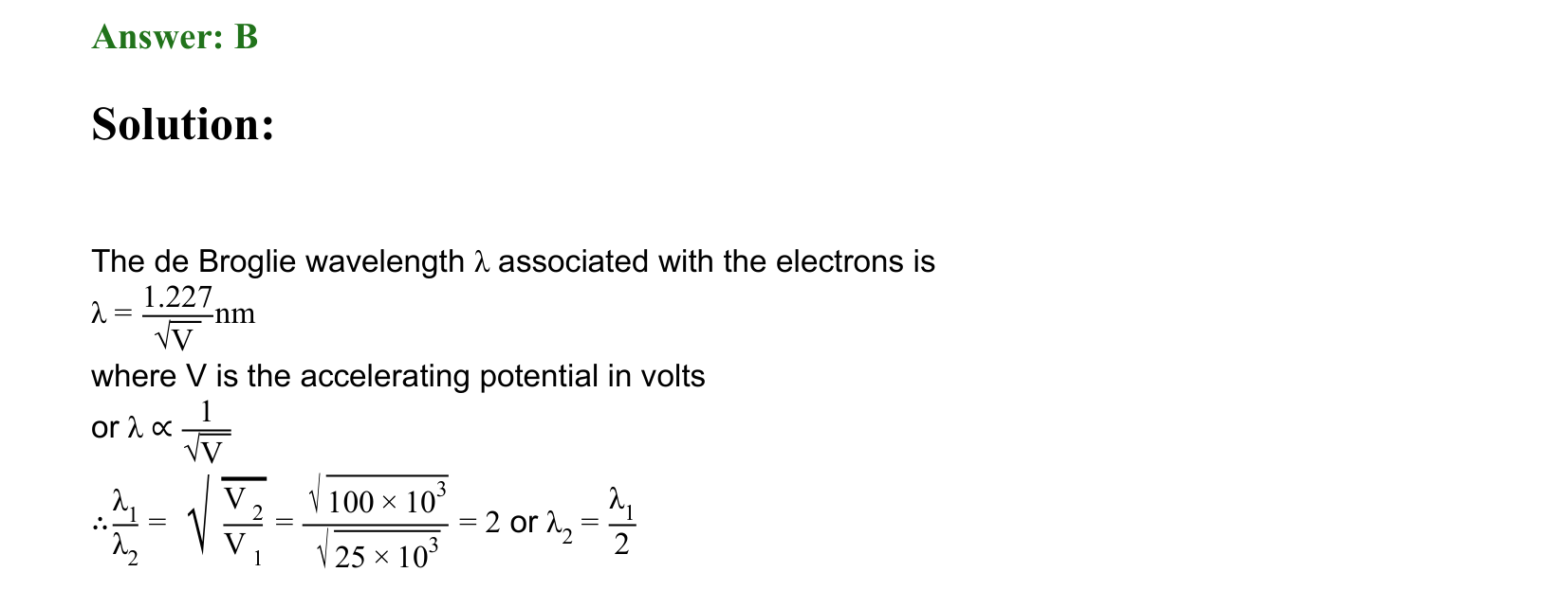 Dual Nature of Matter and Radiation solution 50