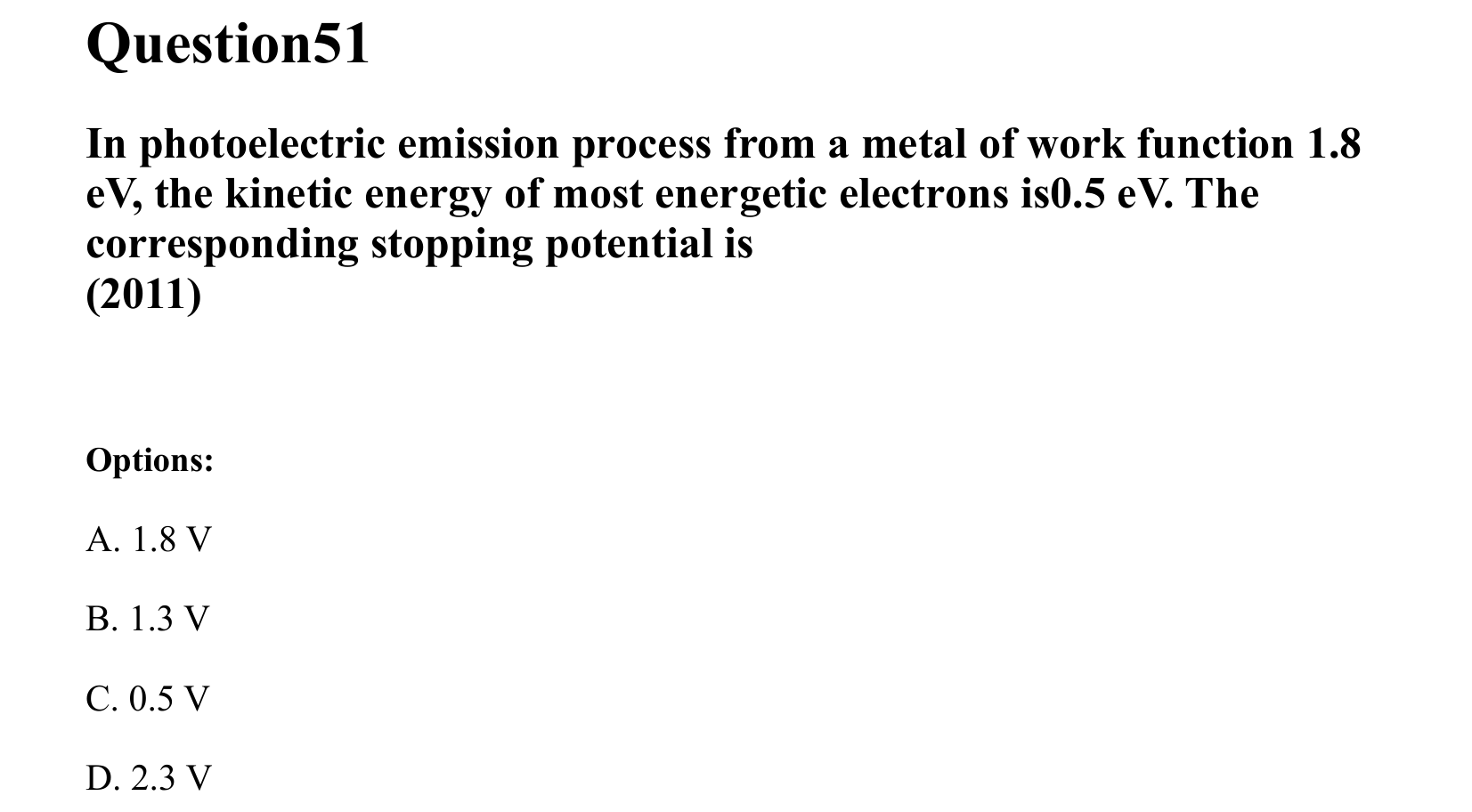 Dual Nature of Matter and Radiation question 51
