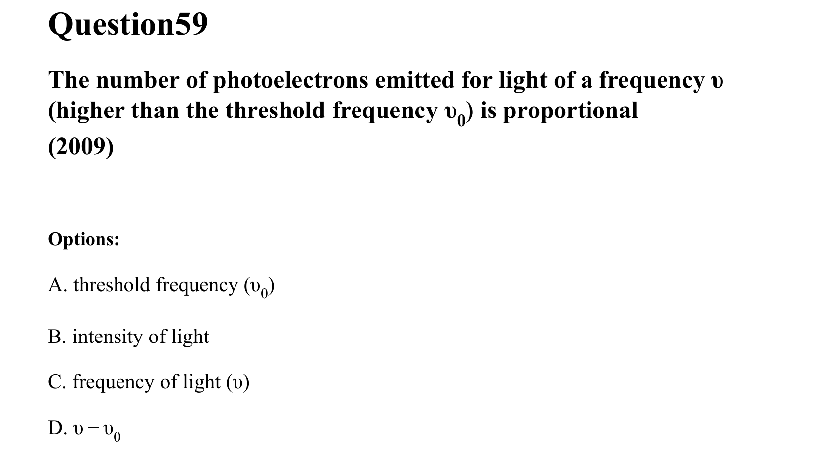 Dual Nature of Matter and Radiation question 59