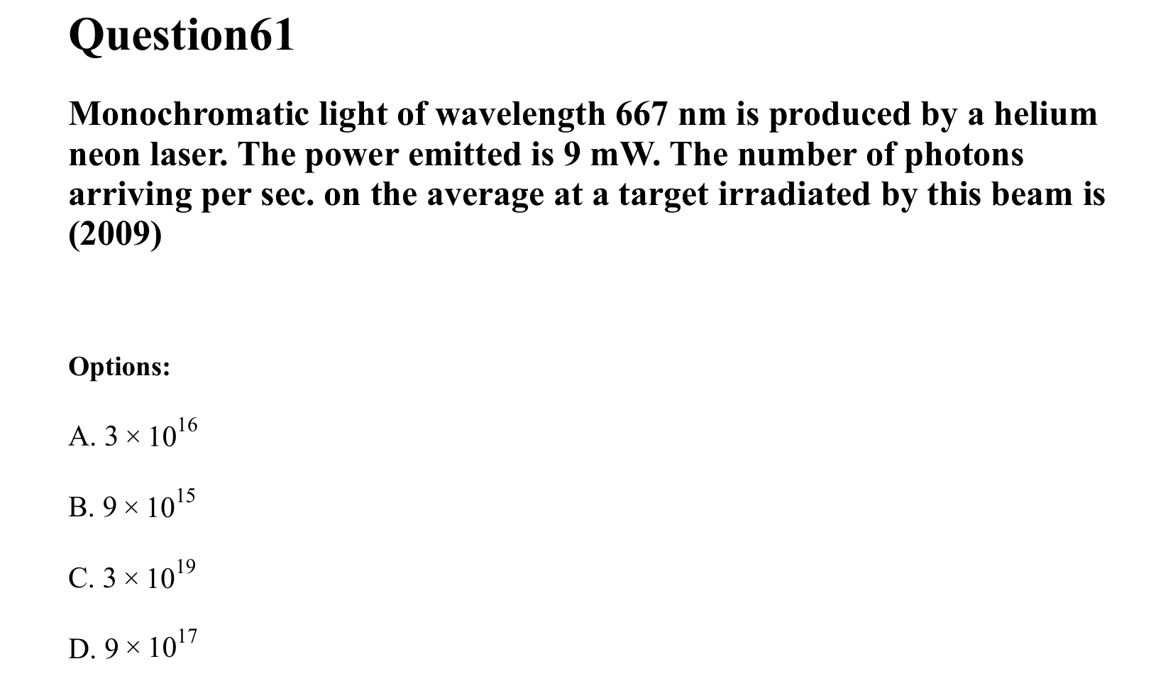Dual Nature of Matter and Radiation question 61