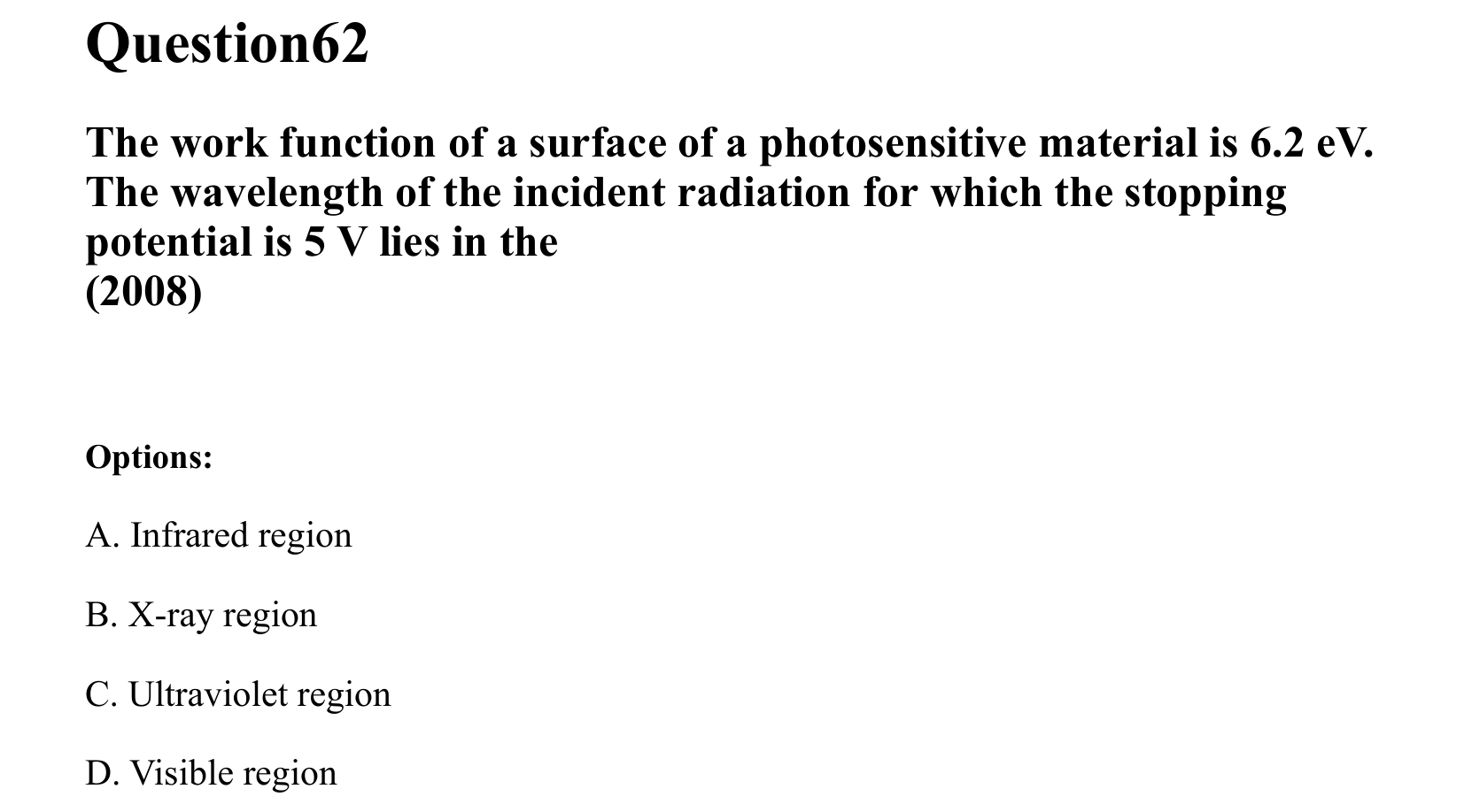 Dual Nature of Matter and Radiation question 62