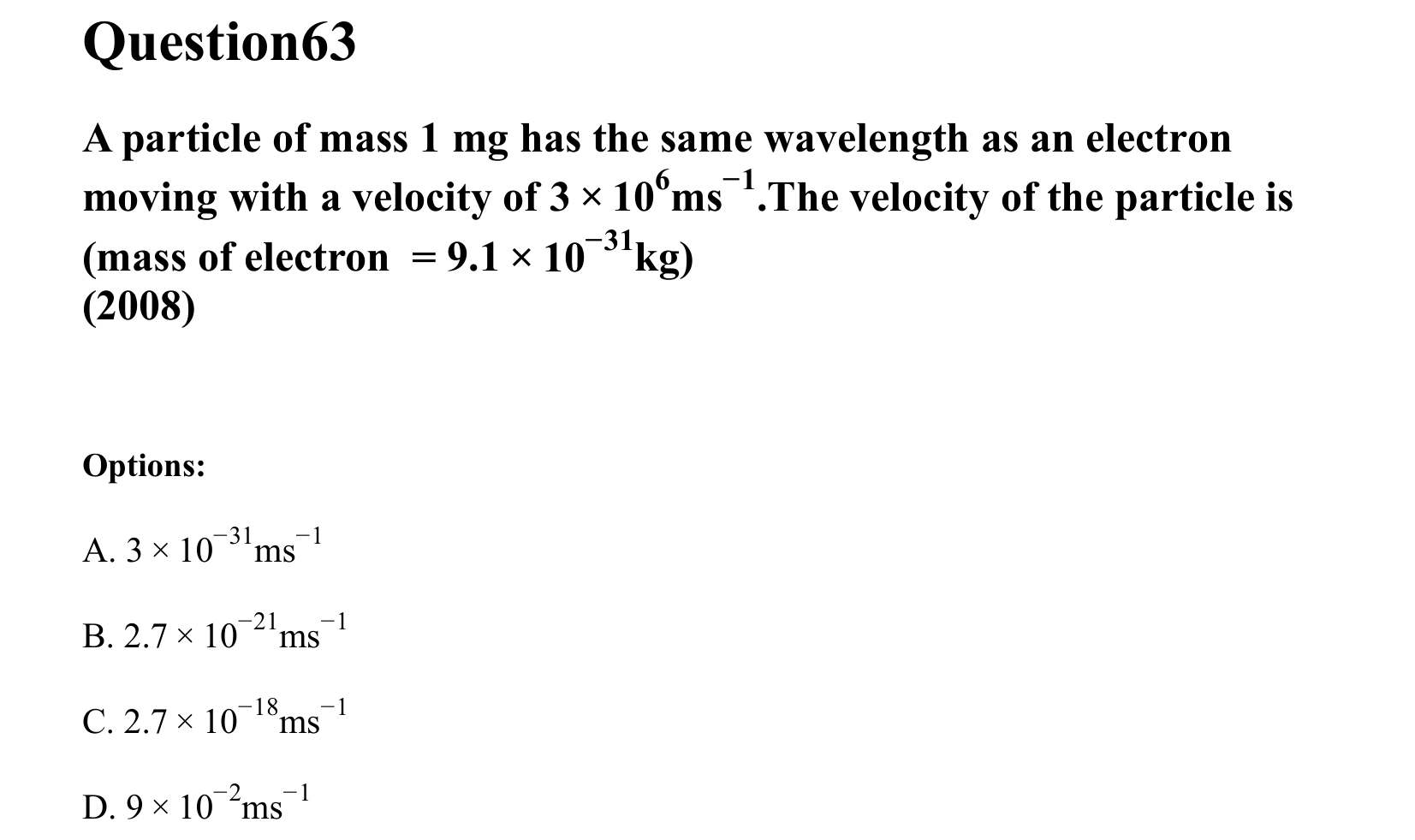 Dual Nature of Matter and Radiation question 63