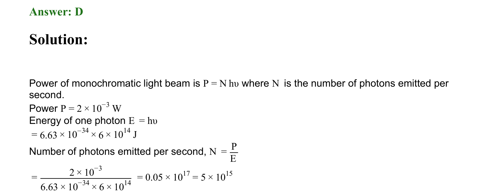 Dual Nature of Matter and Radiation solution 66