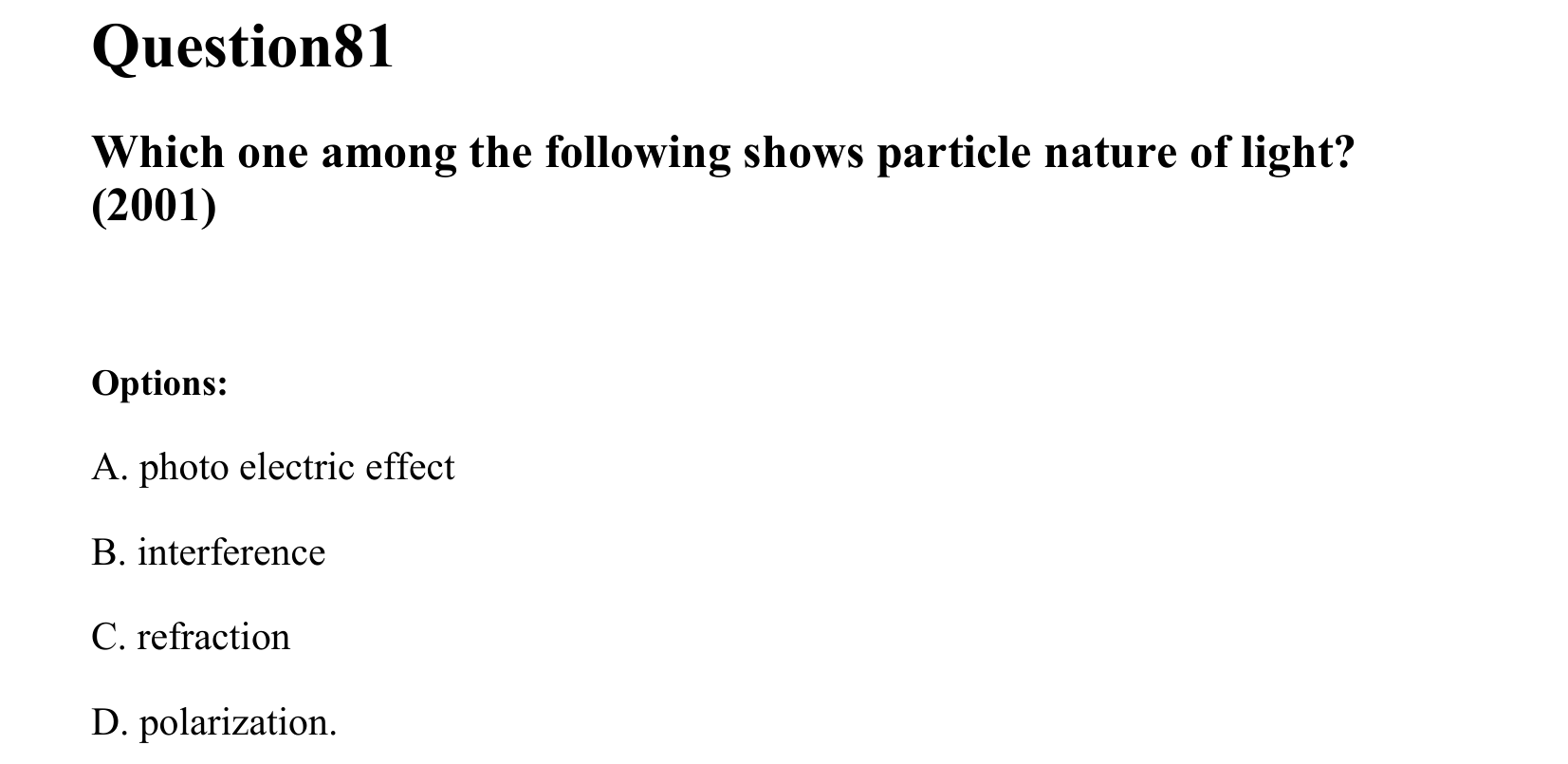 Dual Nature of Matter and Radiation question 81