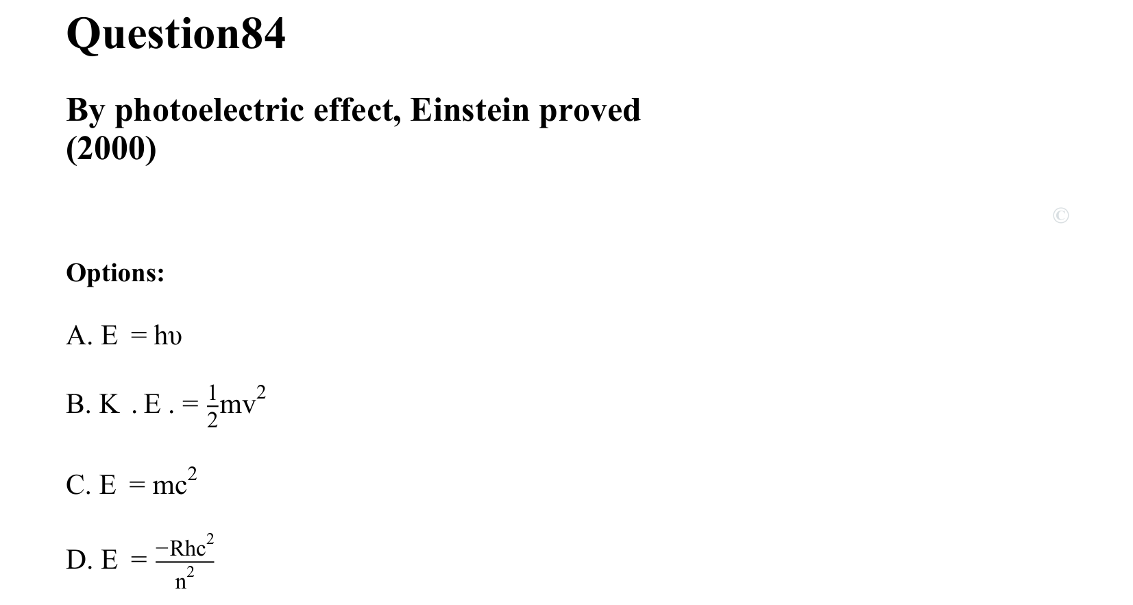 Dual Nature of Matter and Radiation question 84