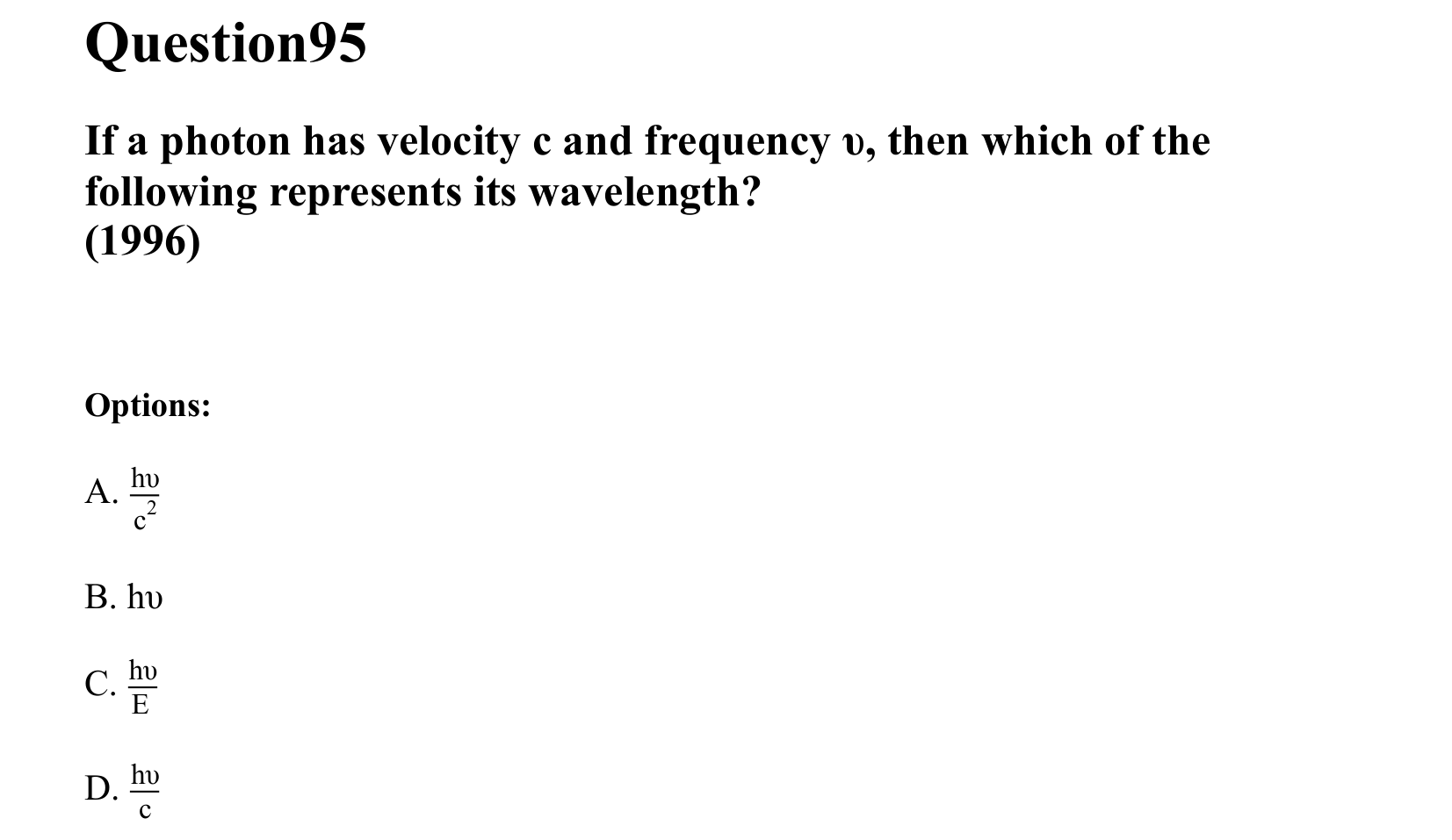 Dual Nature of Matter and Radiation question 95