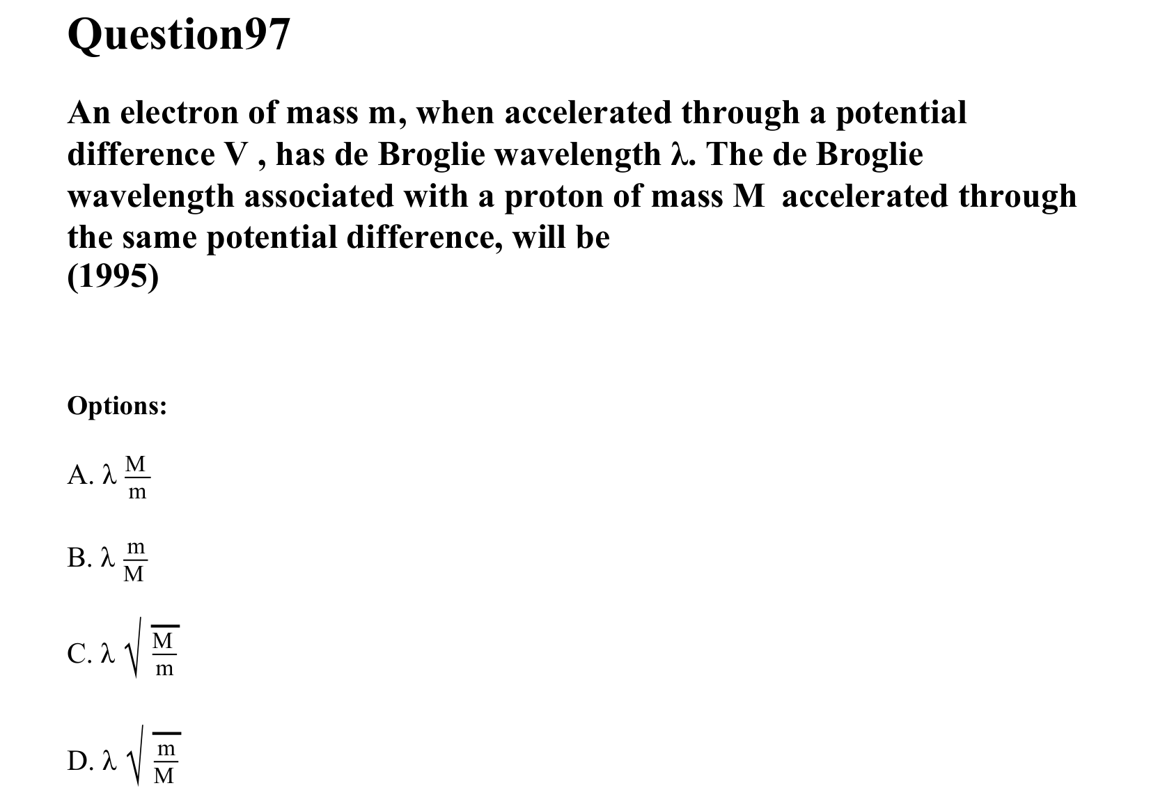 Dual Nature of Matter and Radiation question 97