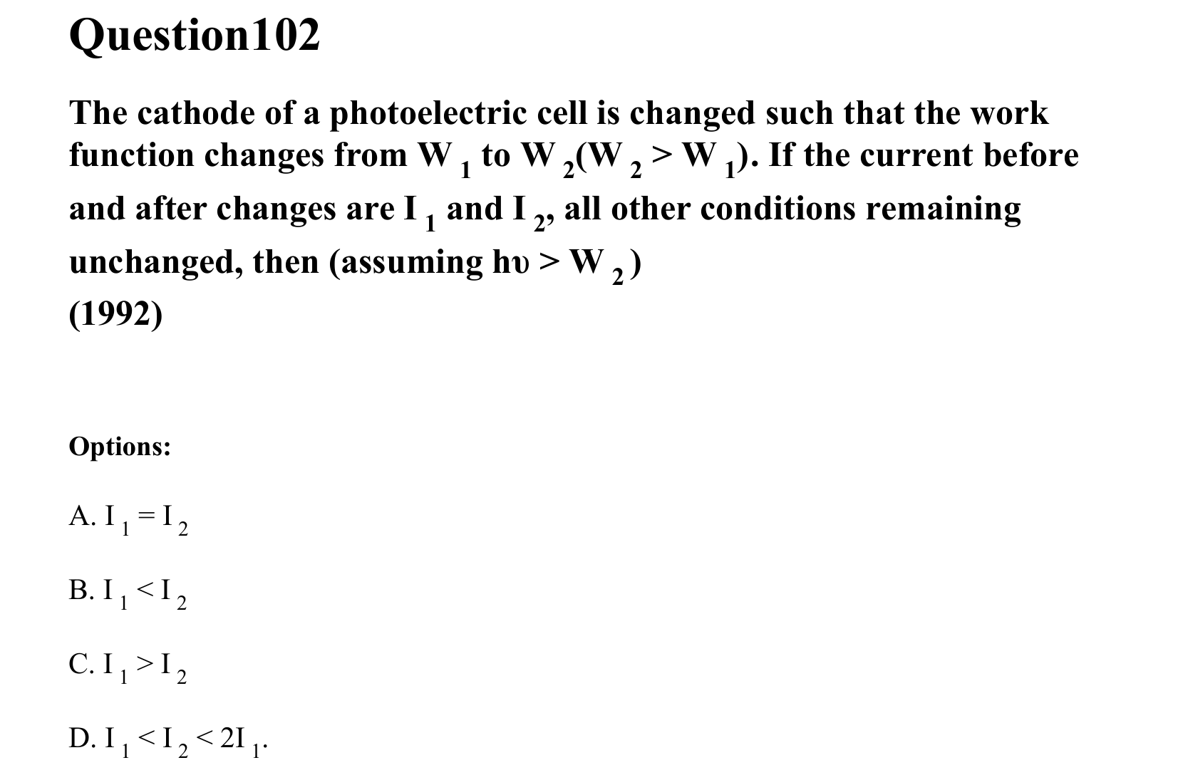 Dual Nature of Matter and Radiation question 102