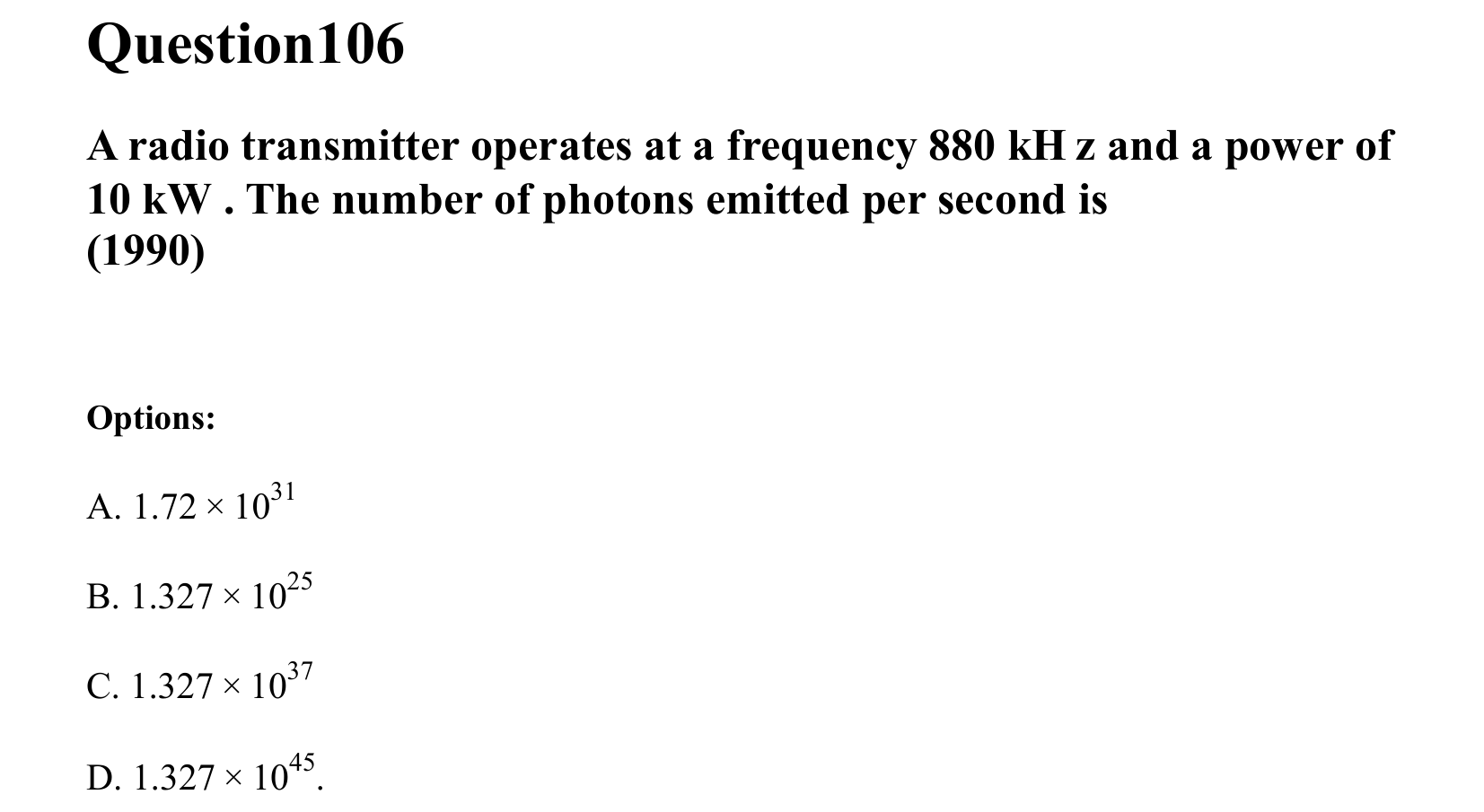 Dual Nature of Matter and Radiation question 106