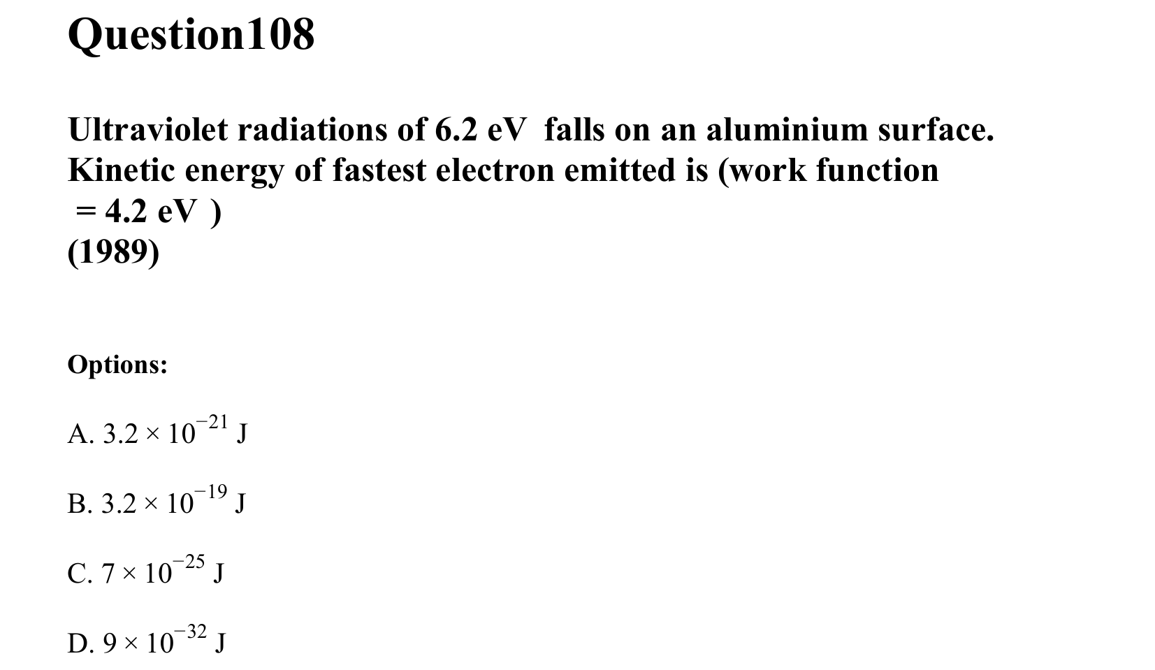 Dual Nature of Matter and Radiation question 108