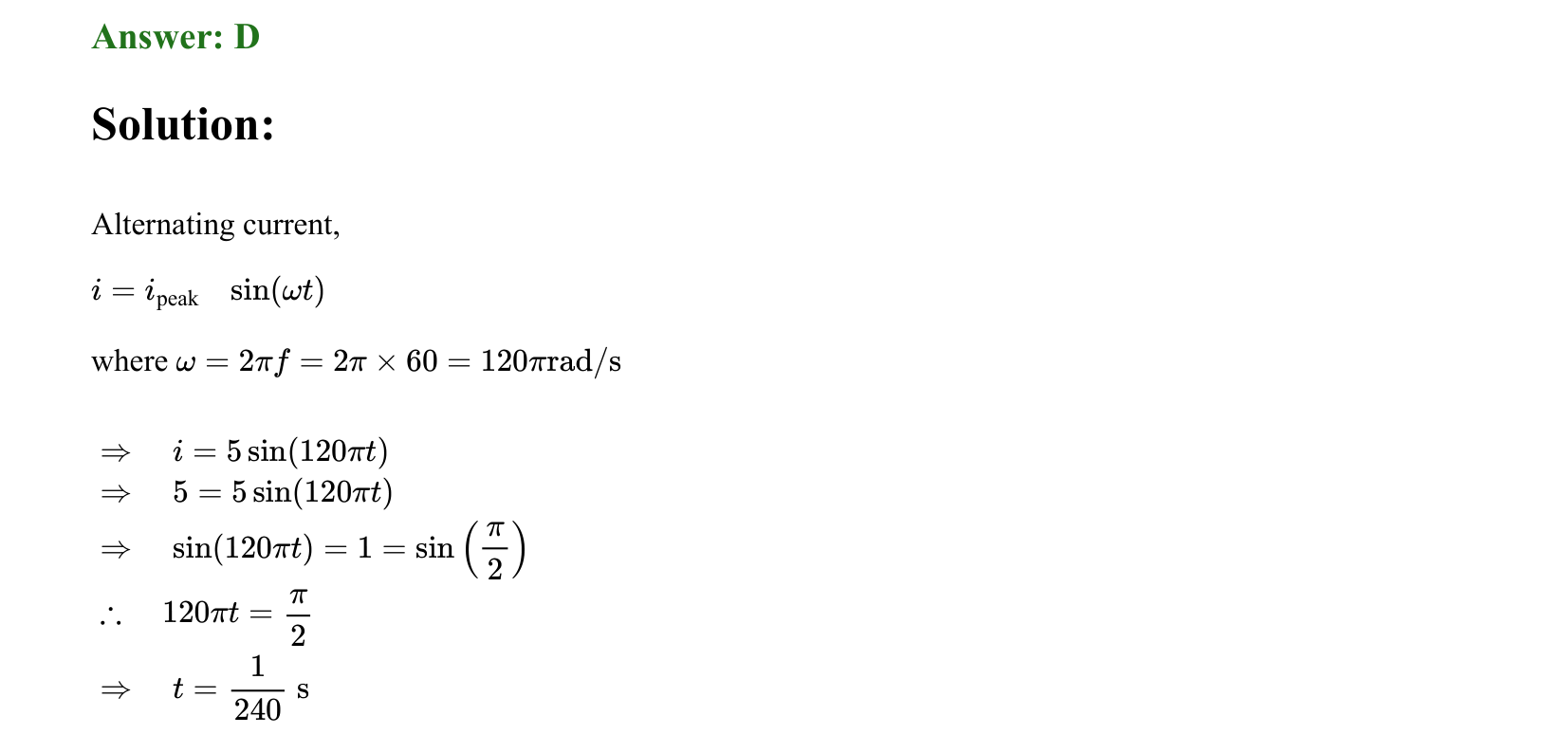 Electromagnetic Induction and Alternating Current solution 1