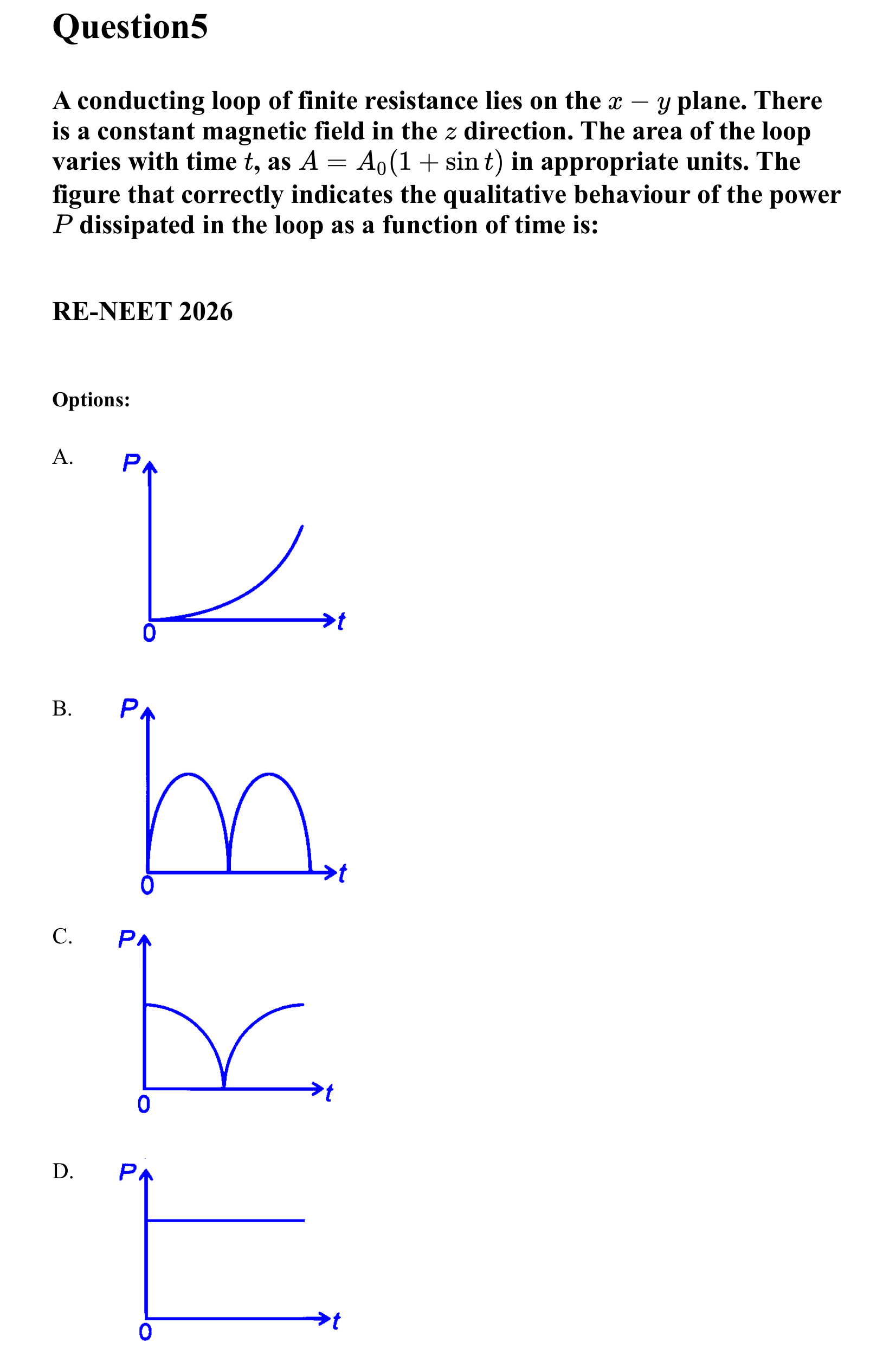 Electromagnetic Induction and Alternating Current question 5