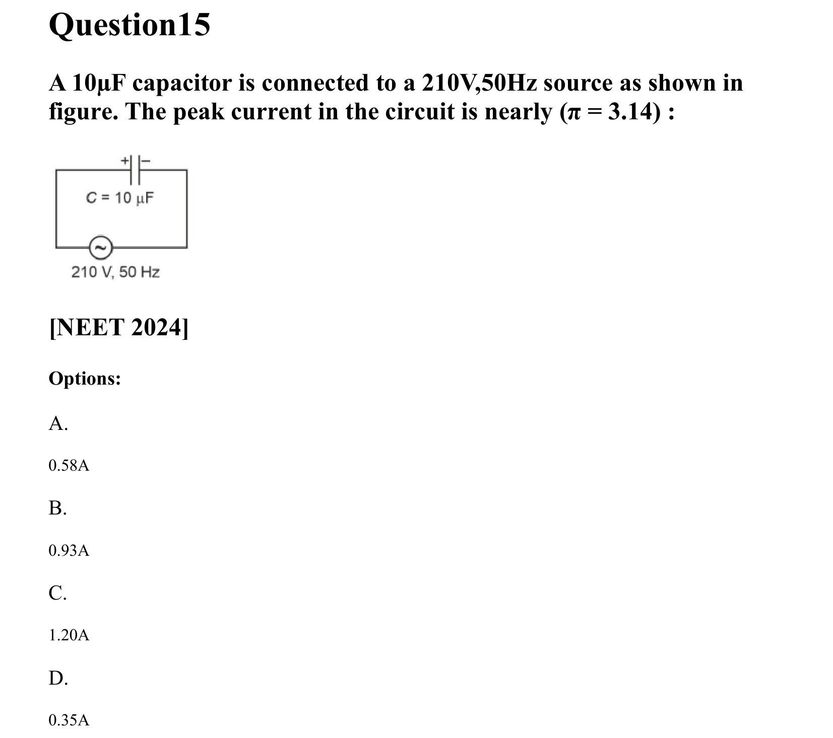 Electromagnetic Induction and Alternating Current question 15