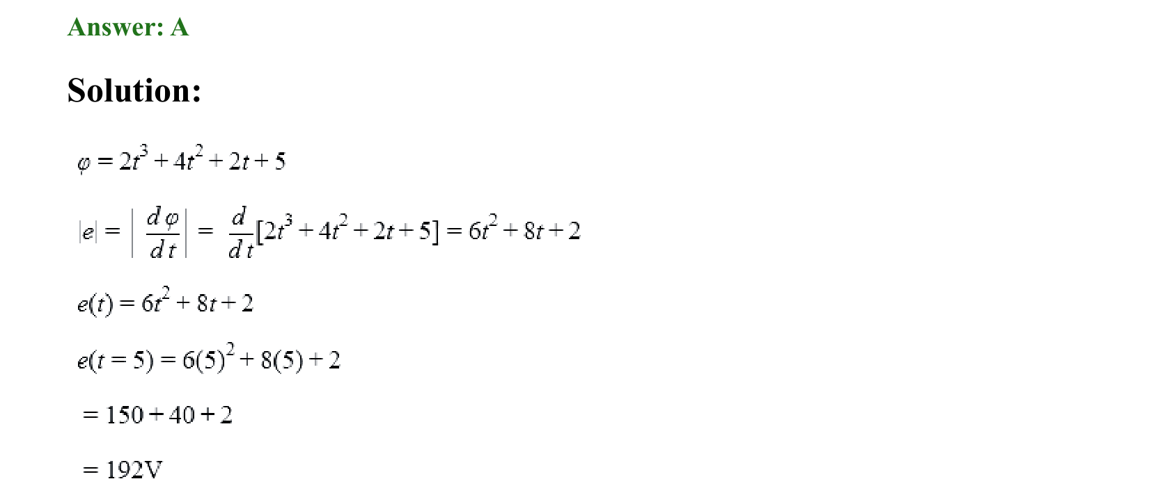 Electromagnetic Induction and Alternating Current solution 26