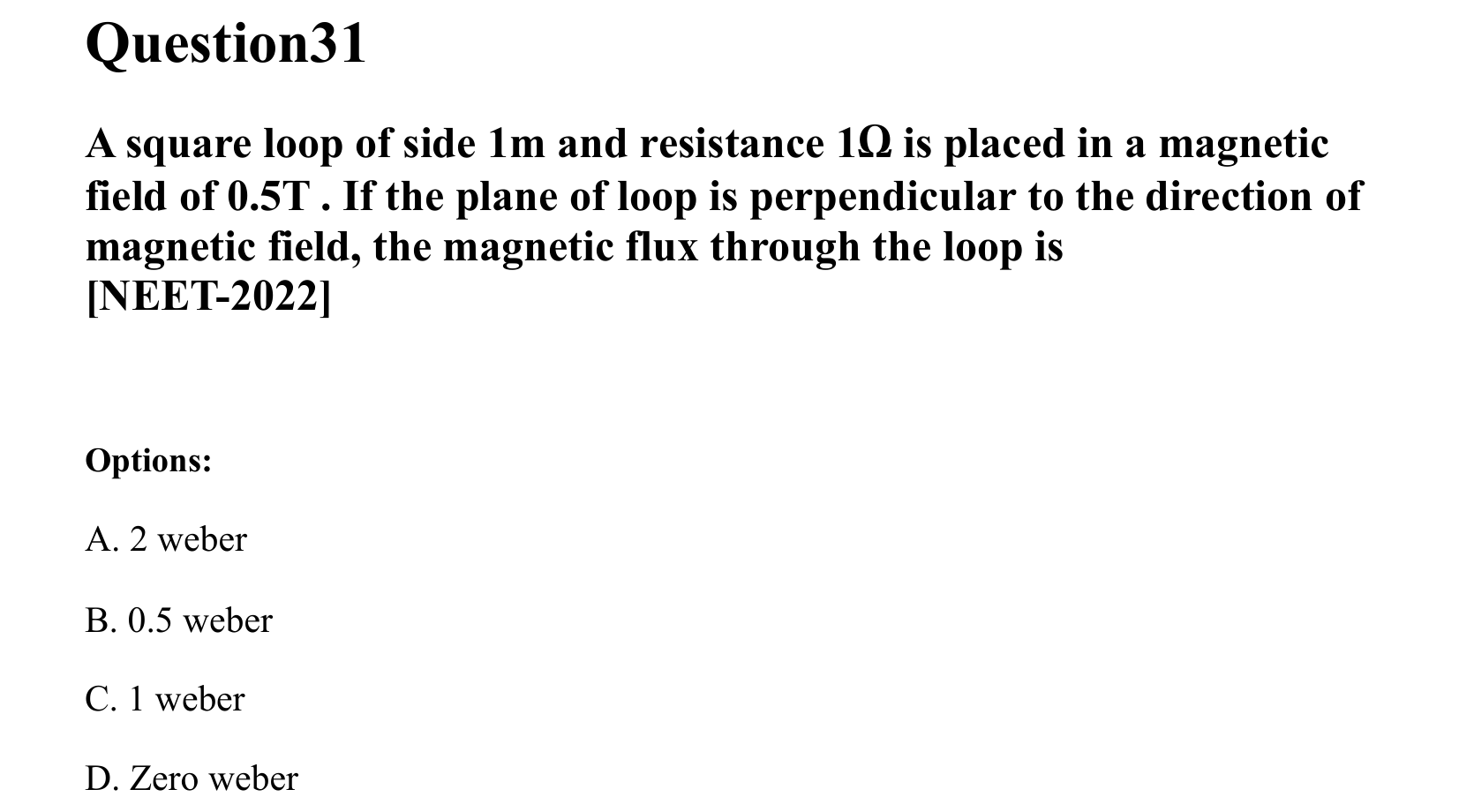 Electromagnetic Induction and Alternating Current question 31