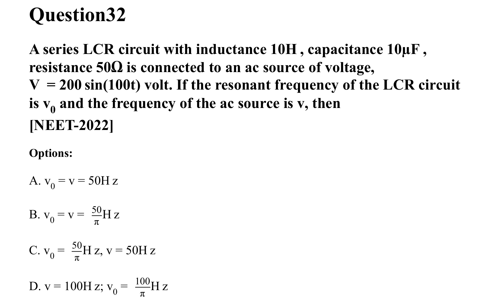 Electromagnetic Induction and Alternating Current question 32