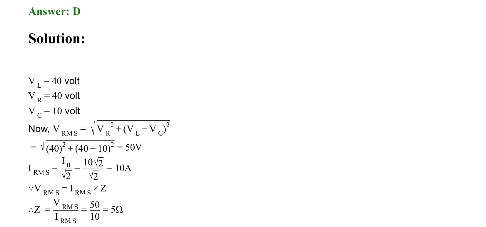 Electromagnetic Induction and Alternating Current solution 34