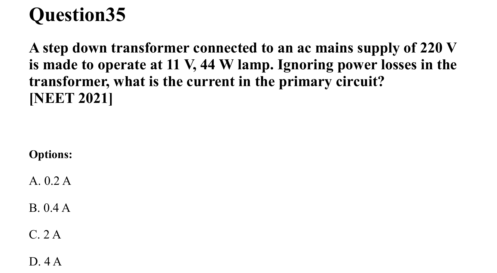 Electromagnetic Induction and Alternating Current question 35