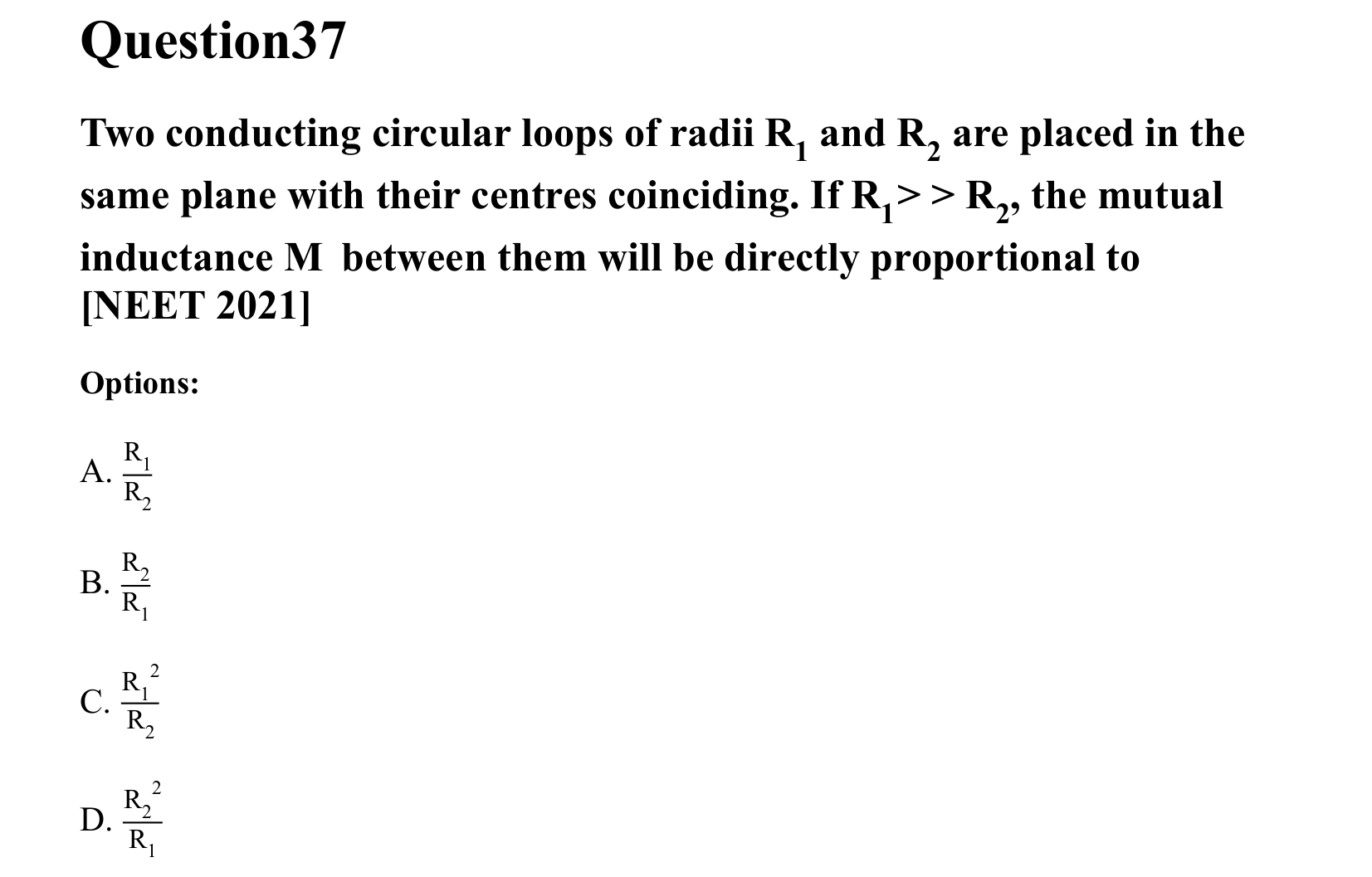 Electromagnetic Induction and Alternating Current question 37