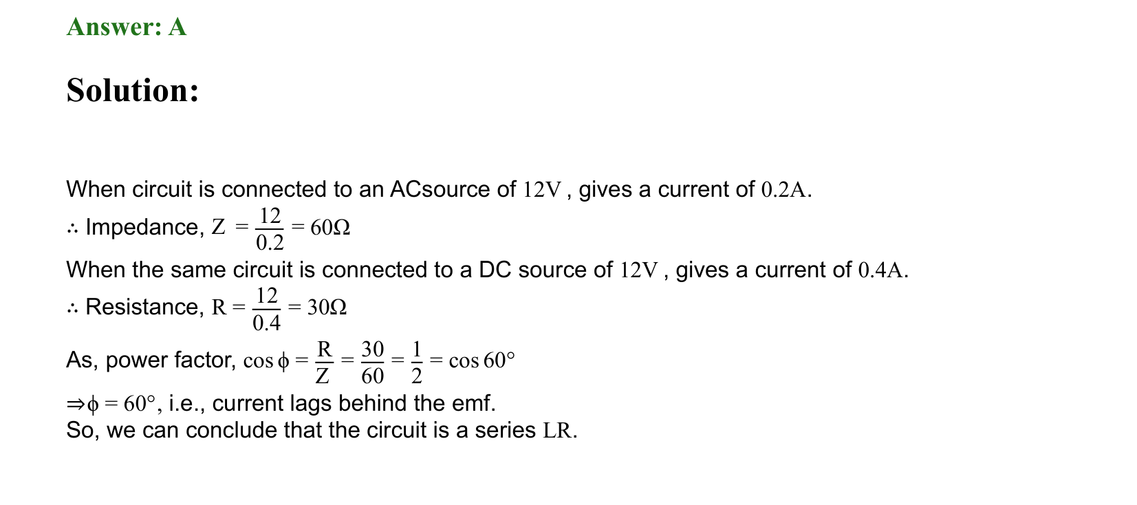 Electromagnetic Induction and Alternating Current solution 42