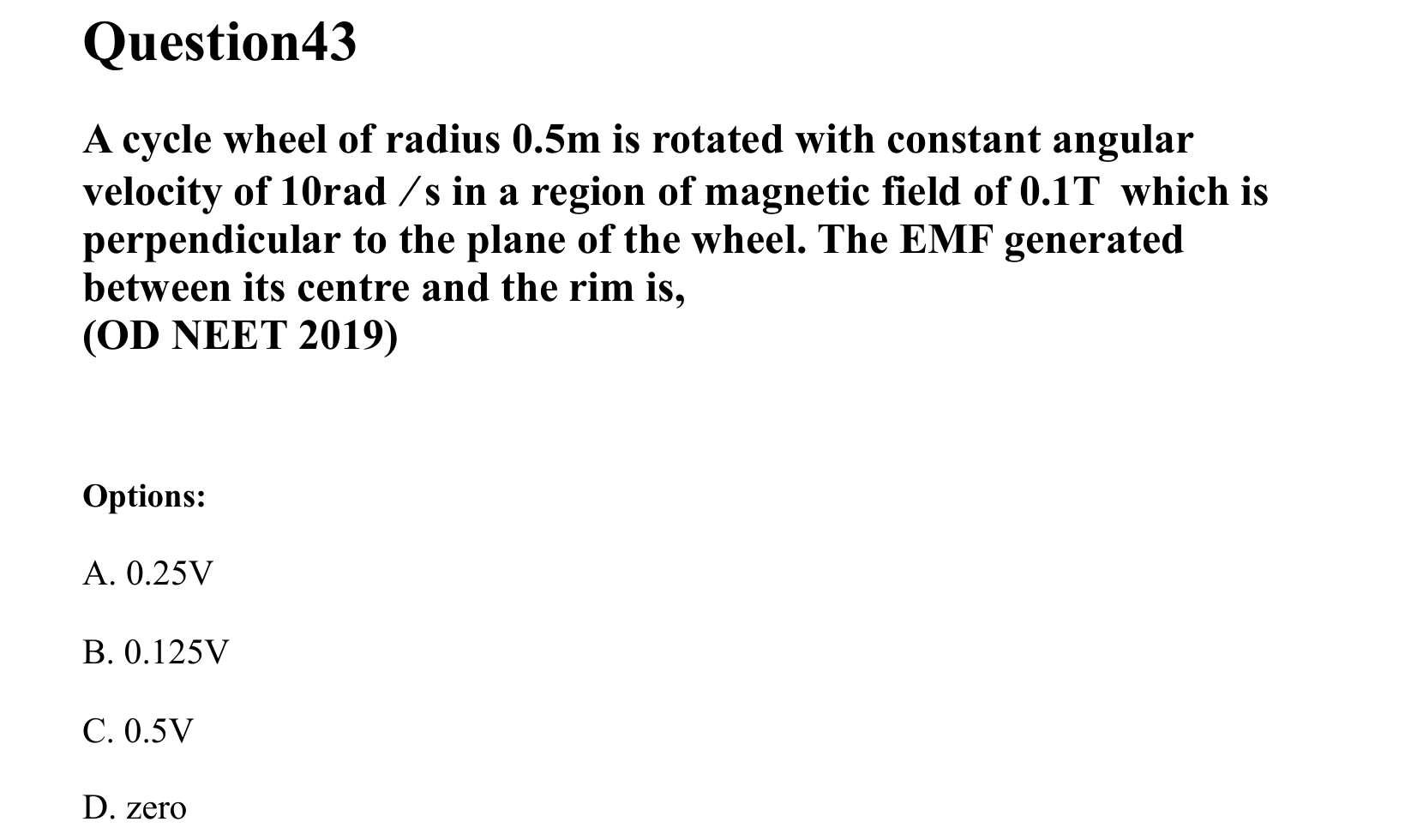 Electromagnetic Induction and Alternating Current question 43